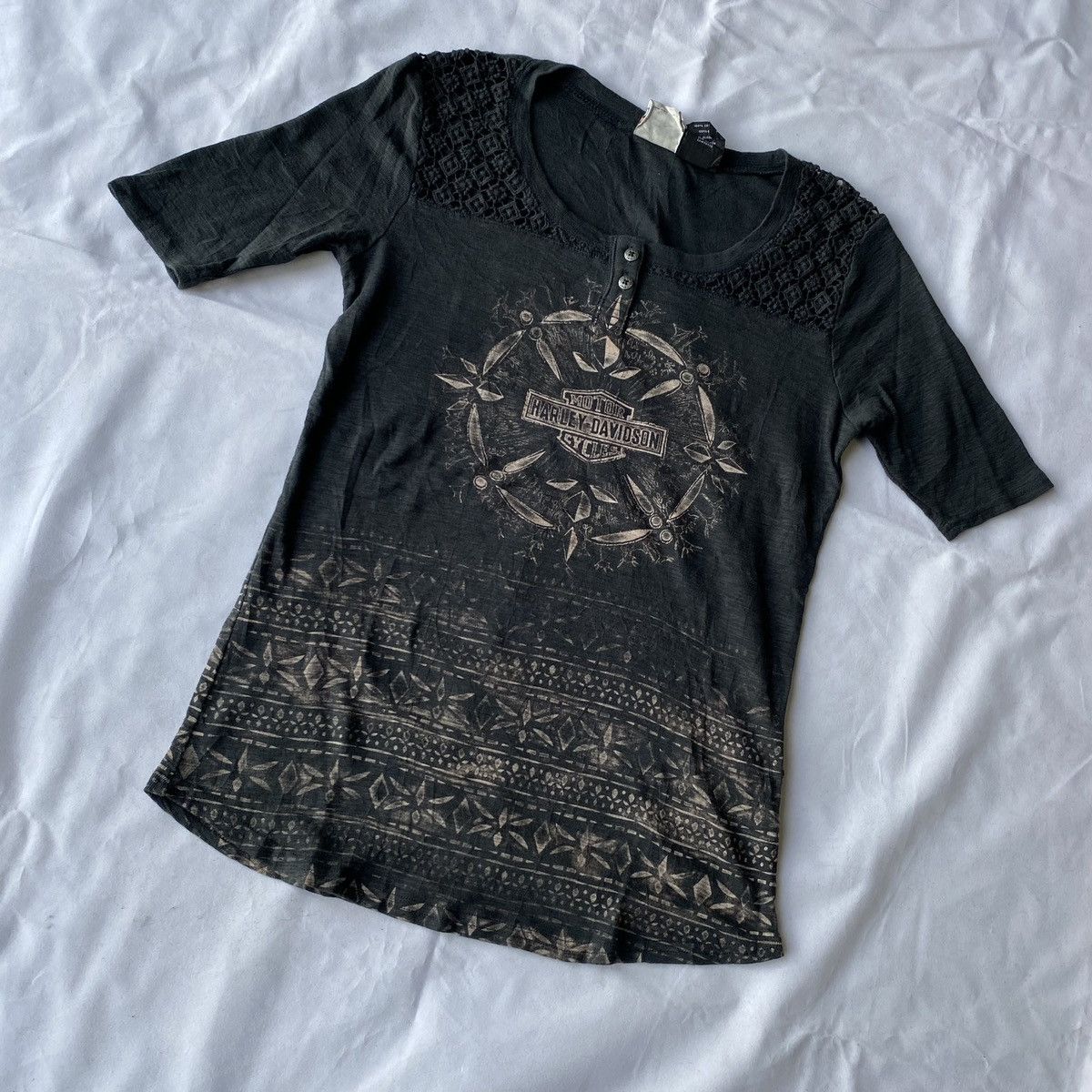 Harley Davidson × If Six Was Nine × Japanese Brand Vintage Pattern Harley Davidson Blouses Size XS / US 0-2 / IT 36-38 - 4 Thumbnail