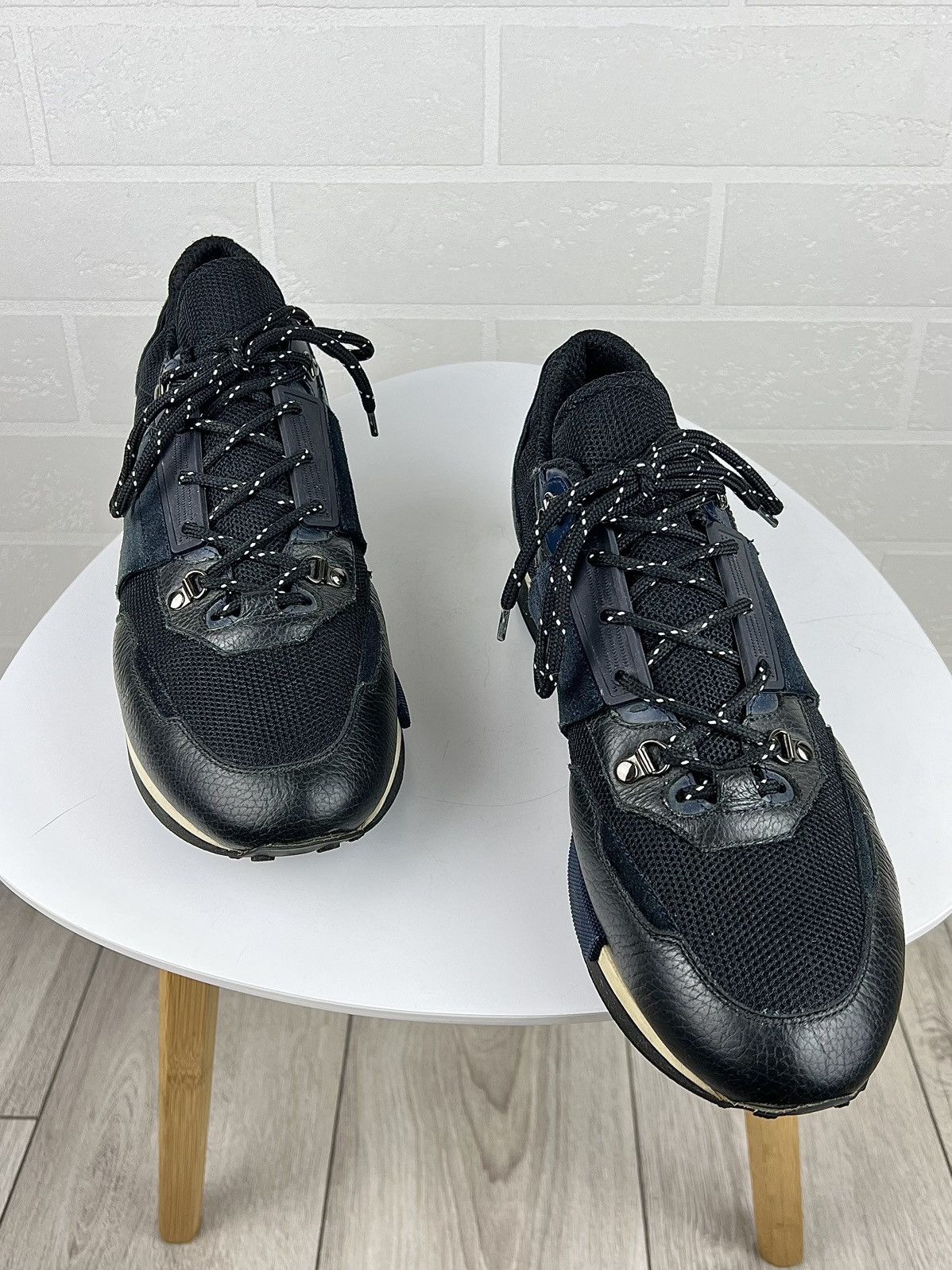 Moncler MONCLER Sneakers Low Top Race Runner Back Logo Nylon Leather Size US 10 / EU 43 - 1 Thumbnail