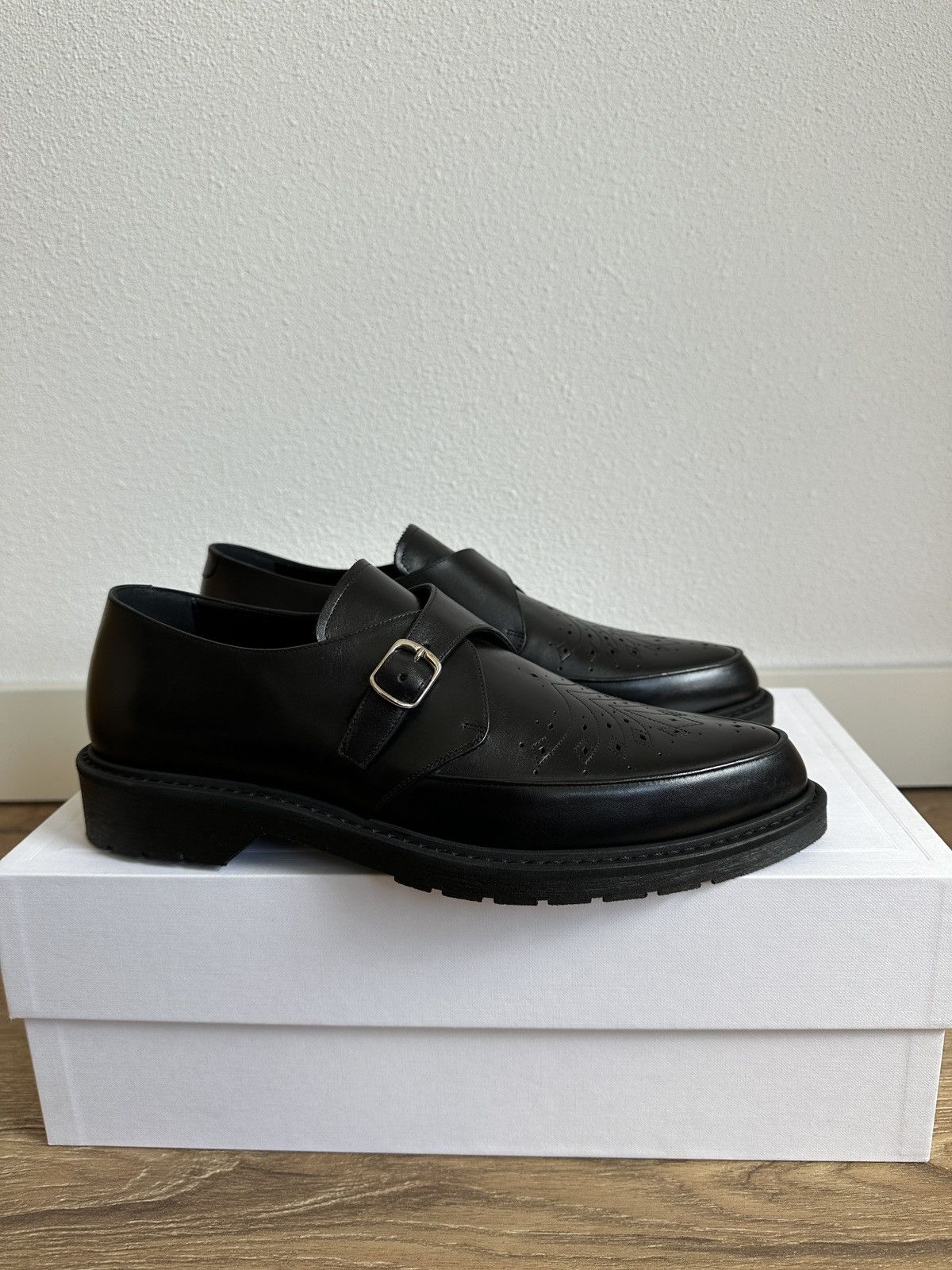 Celine × Hedi Slimane Celine Creepers buckle derby leather black Size US 8 / EU 41 - 4 Thumbnail