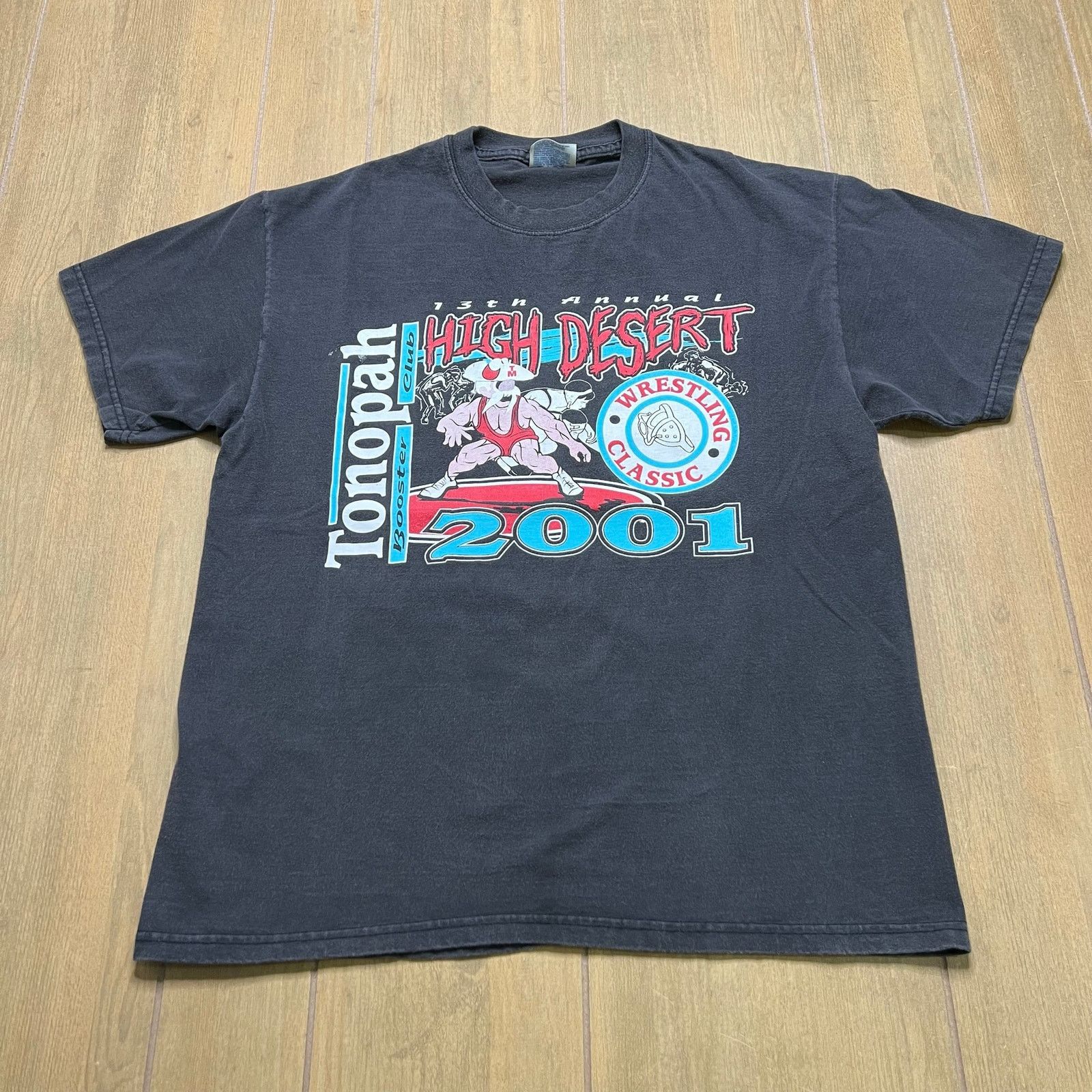 Hanes Vintage High Desert Wrestling T Shirt Mens L USA Tonopah NV Size US L / EU 52-54 / 3 - 1 Thumbnail