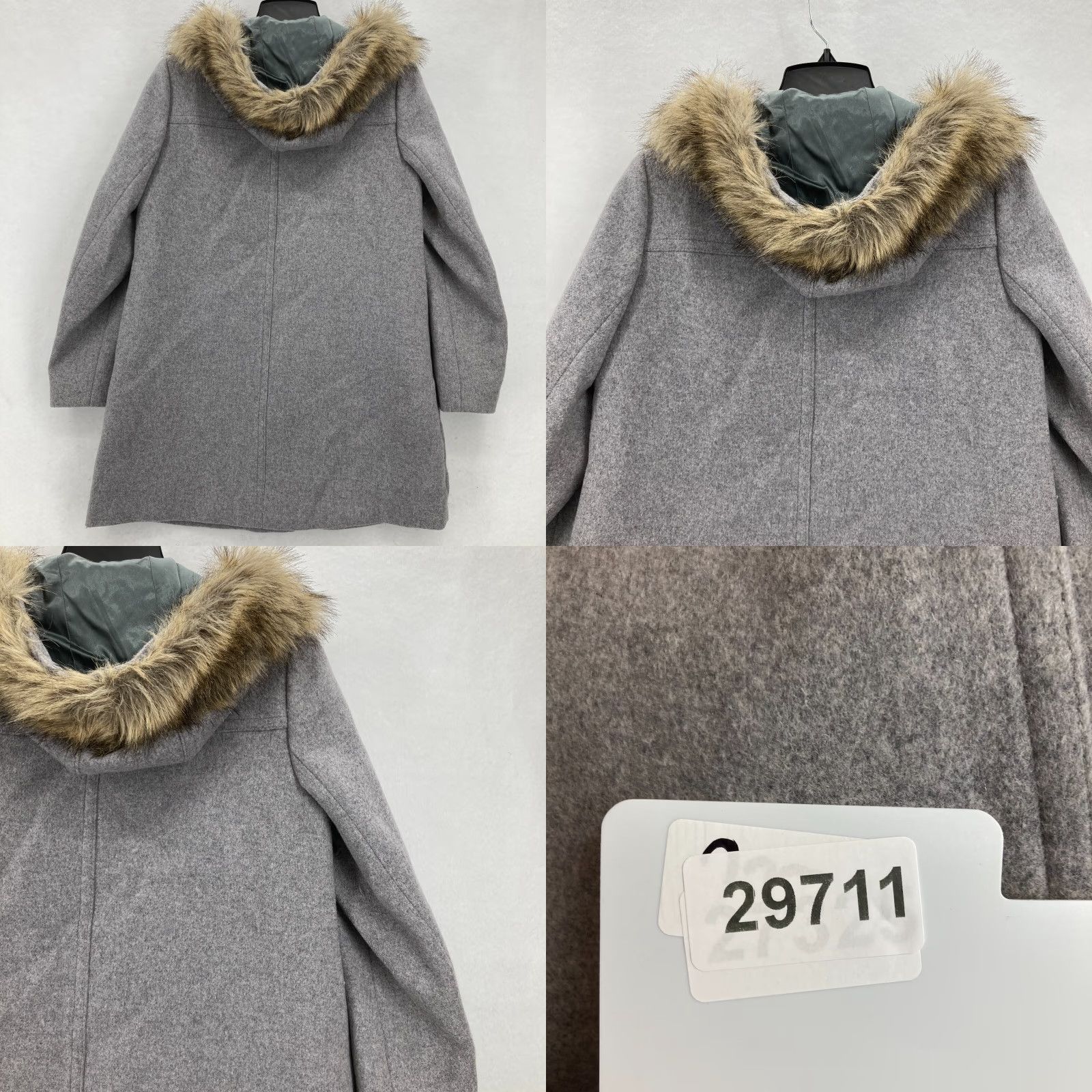 J.Crew J.Crew Vail Parka Jacket Women's 4 Gray Wool Blend Faux Fur Trim Hooded Full Zip Size S / US 4 / IT 40 - 9 Thumbnail