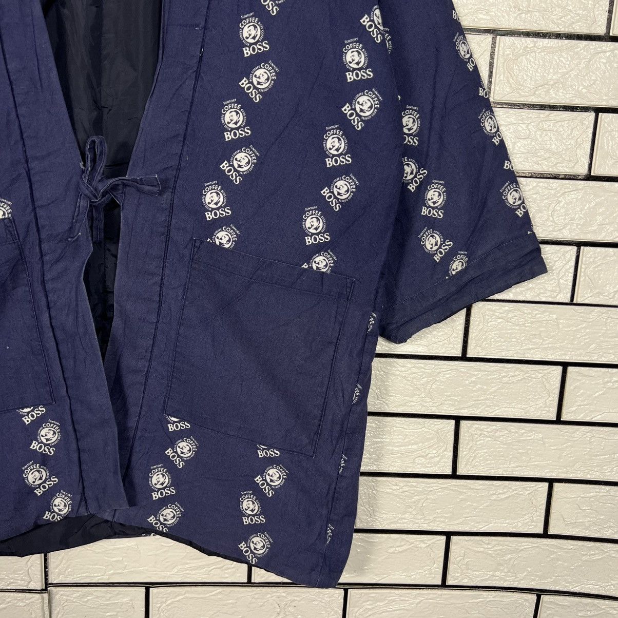 Japanese Brand Vintage SUNTORY COFFEE BOSS Kimono Hanten Jacket #4146-C189 Size US L / EU 52-54 / 3 - 6 Thumbnail