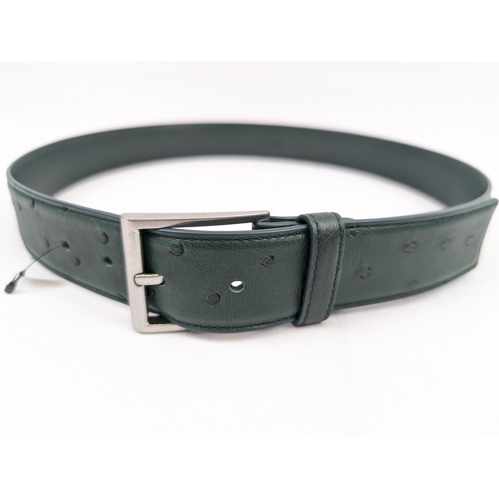 Bottega Veneta o1rshd1 Size: 95 / Struzzo Light Calf Belt in Pine Green Size 36 - 12 Thumbnail