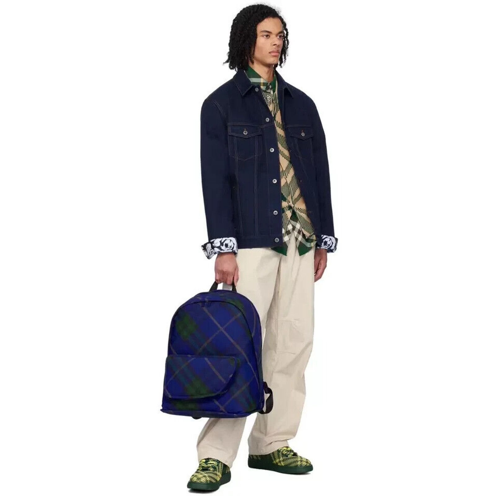 Burberry BURBERRY BOX GREEN CHECK CANVAS LOGO SNEAKERS 8.5 US 41.5 IT Size US 8.5 / EU 41-42 - 3 Thumbnail