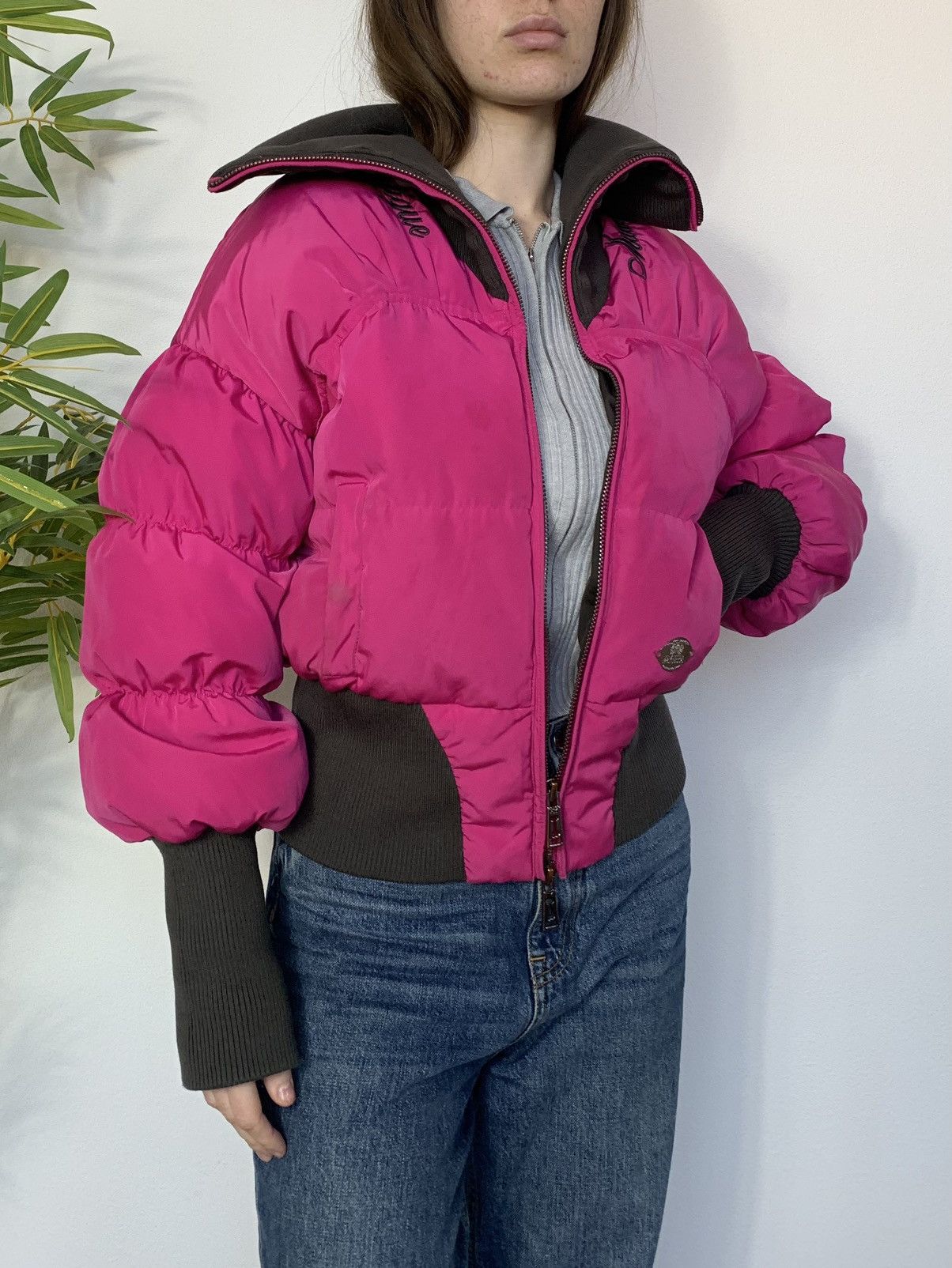 image of Vintage Frankie Morello Milano Down Puffer Jacket in Pink, Women's (Size Medium)