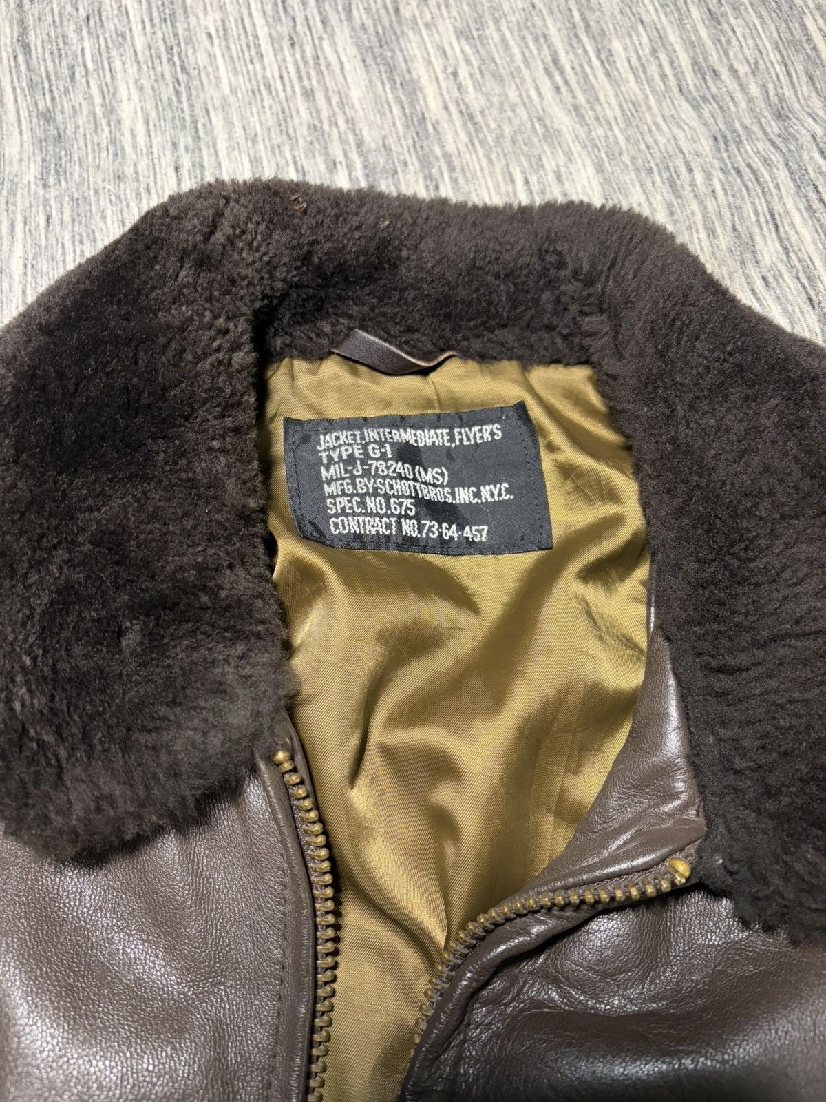 Schott Vintage Schott G-1 Flight Jacket USN Leather 1973 Size US XS / EU 42 / 0 - 3 Thumbnail