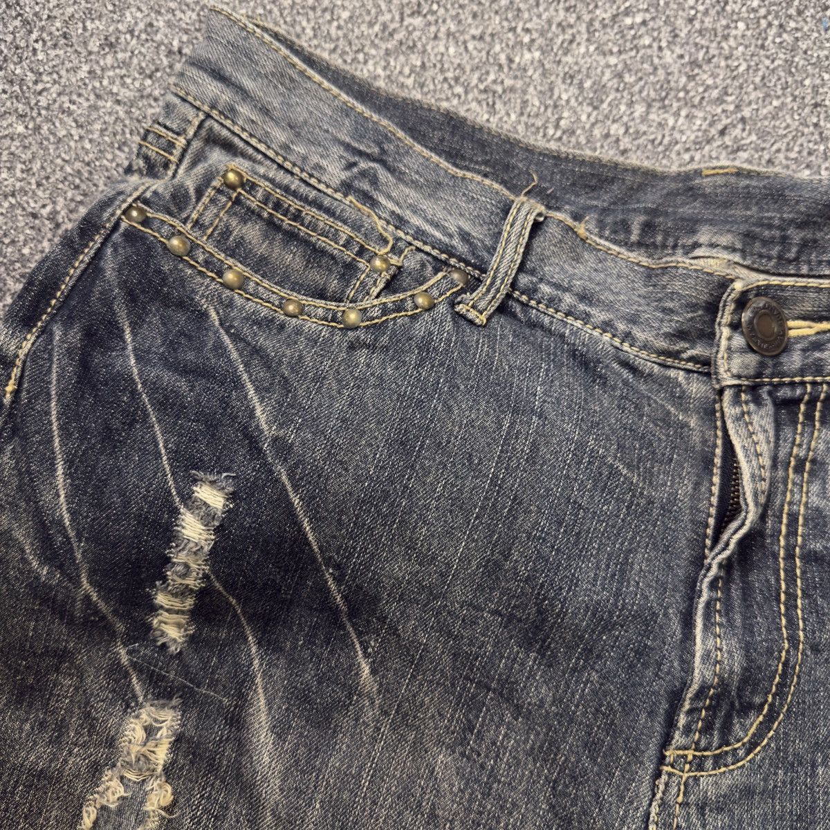 Hysteric Glamour 🔥🇯🇵 Baggy Japanese Seditionaries Claw Mark Distressed Jeans Size US 36 / EU 52 - 13 Thumbnail