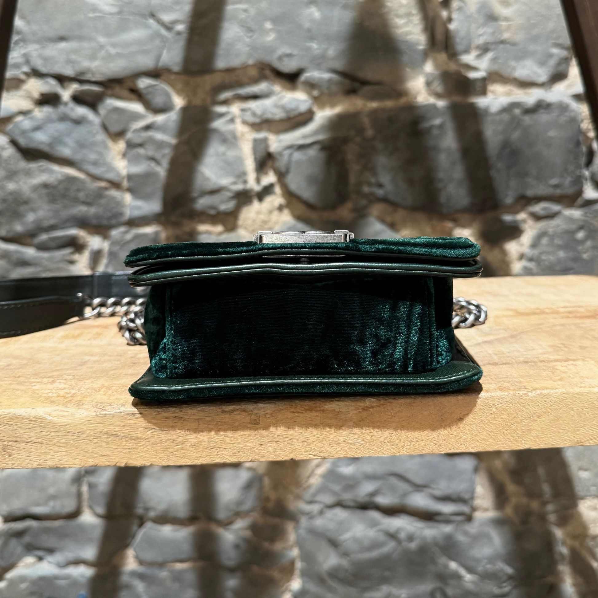 Chanel Chanel Forest Green Crushed Velvet Mini Boy Bag Size ONE SIZE - 7 Thumbnail