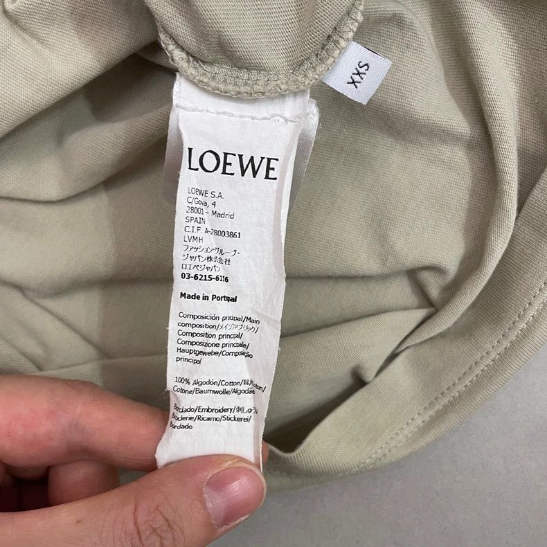 Loewe loewe Gray-brown short-sleeved T-shirt with blue embroidere Size US XXS / EU 40 - 7 Thumbnail
