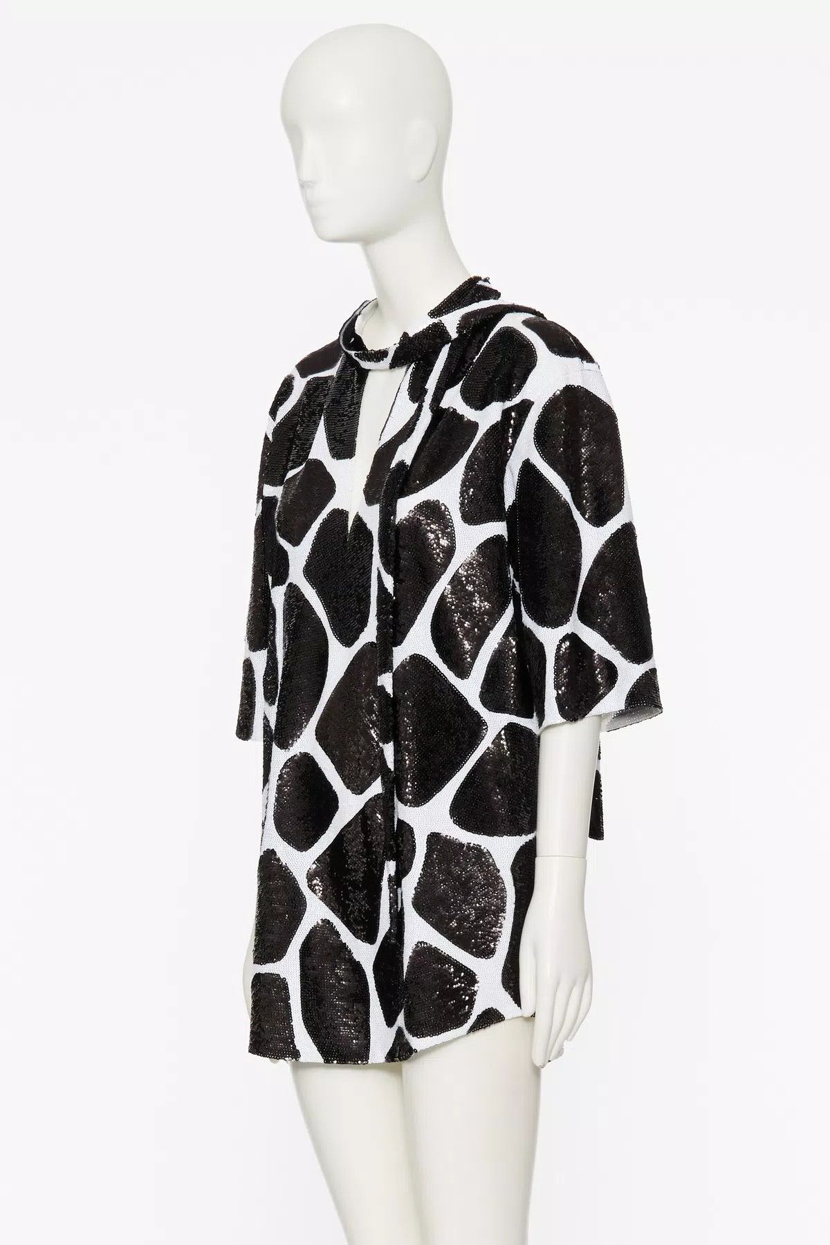 Valentino o1s1wg110925 Mini Dress in Black/Avorio Size XS / US 0-2 / IT 36-38 - 2 Thumbnail
