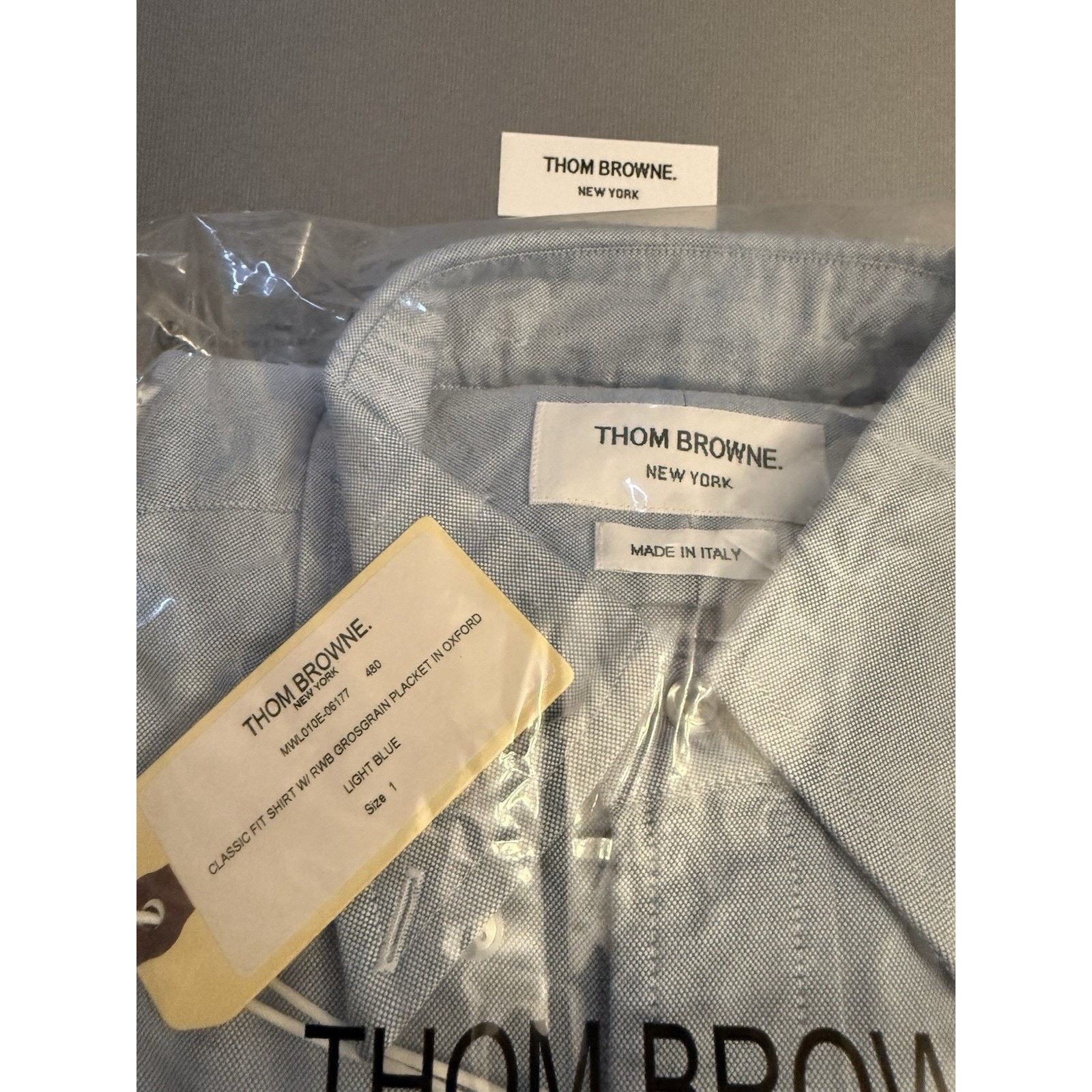 Thom Browne NWT Thom Browne Blue Oxford RWB Grosgrain Placket Shirt TB1 Size US S / EU 44-46 / 1 - 9 Thumbnail