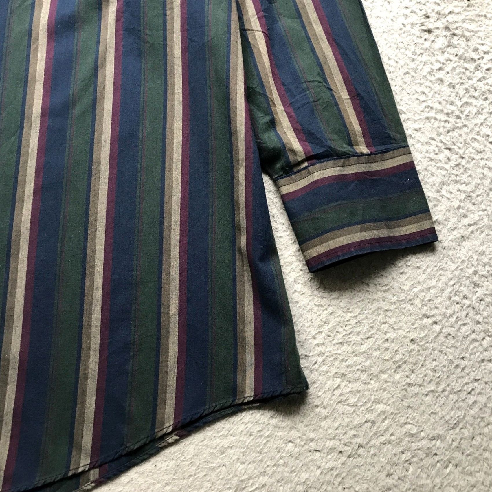 Vintage VINTAGE Ely Plains Big Man Button Up Shirt Men 2X Pearl Snap Striped Green Navy Size US XXL / EU 58 / 5 - 7 Thumbnail