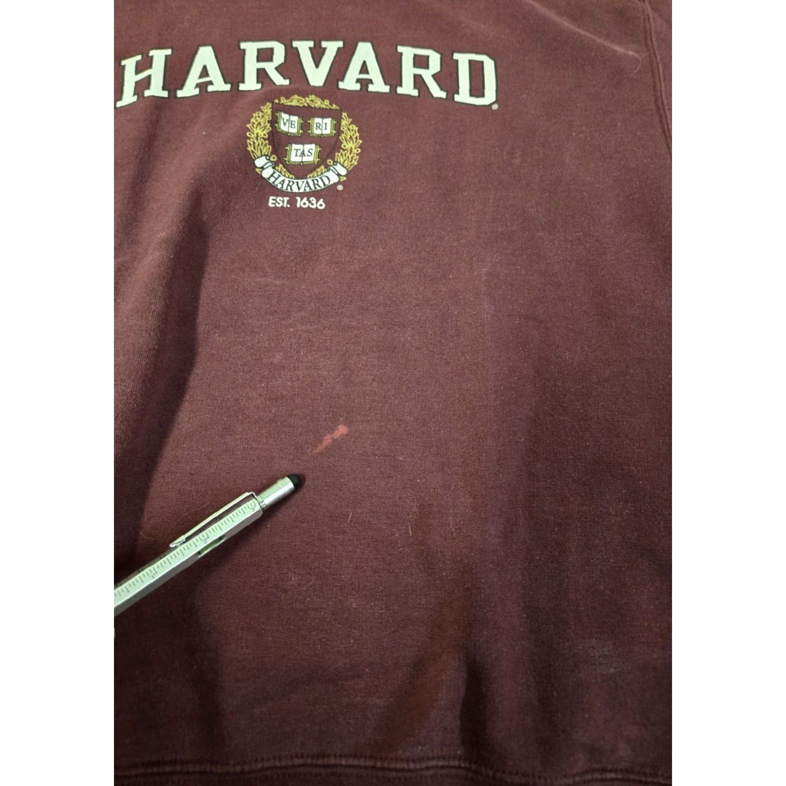 Vintage VINTAGE MV Sport Harvard University Ivy Burgundy Pullover Sweatshirt M Mens Crew Neck Cotton Blend Fleece Logo University 90s? (ignore) Size US M / EU 48-50 / 2 - 5 Thumbnail