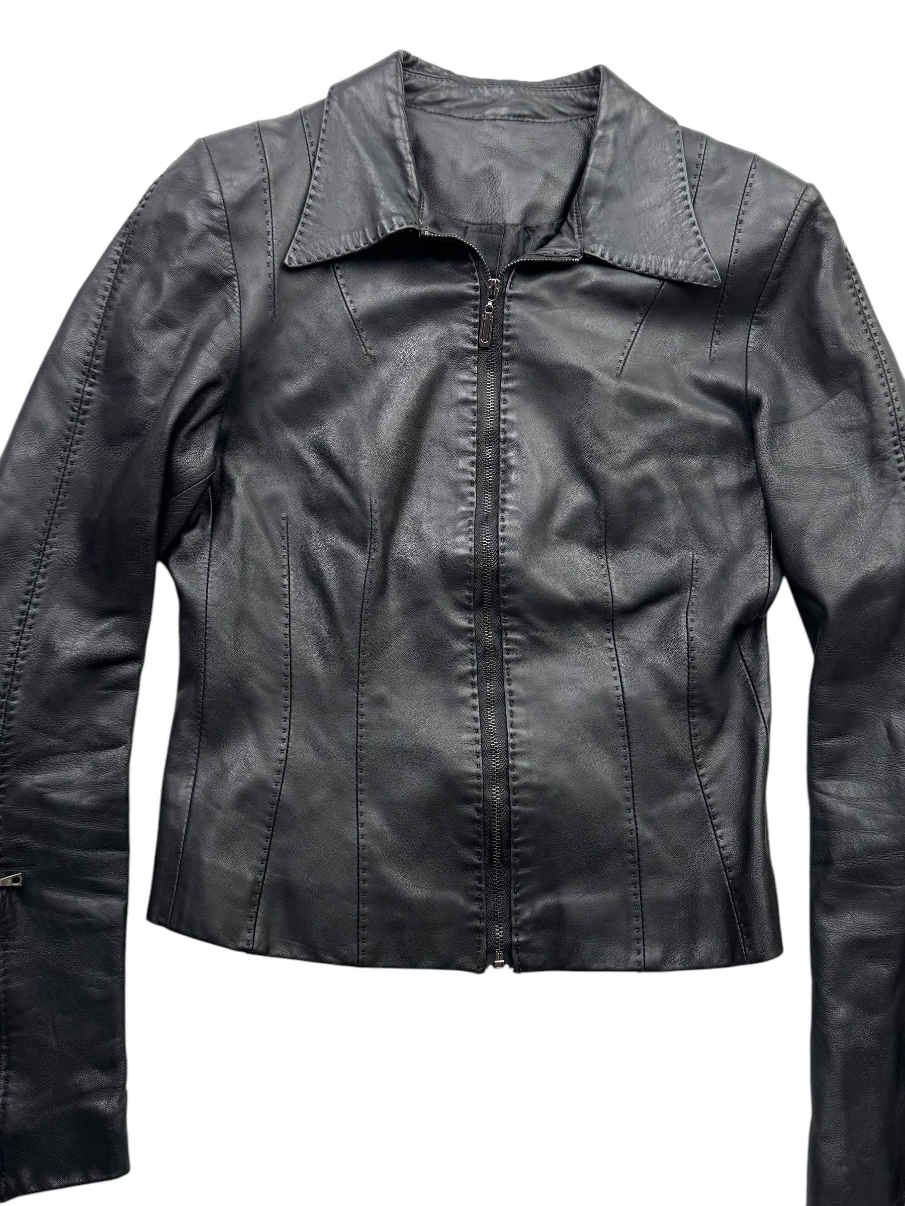 Japanese Brand Vintage Cropped Leather Jacket W43(V9) Size XS / US 0-2 / IT 36-38 - 2 Thumbnail