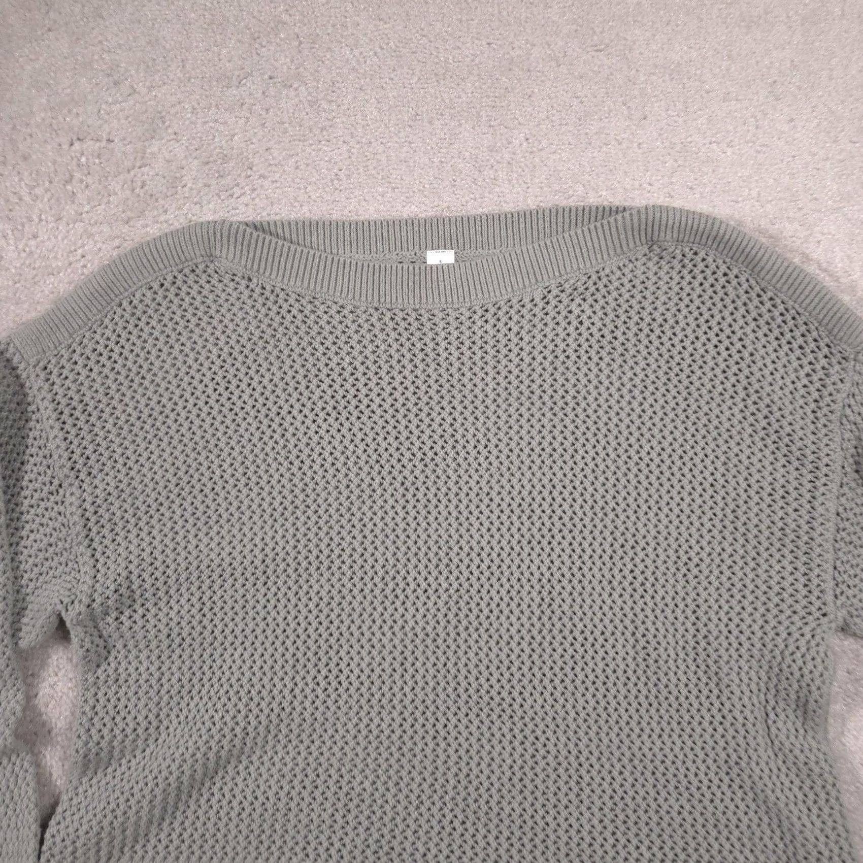 Old Navy Old Navy Sweater Womens L Gray Open Knit Boat Neck Long Sleeve Pullover Size L / US 10 / IT 46 - 3 Thumbnail