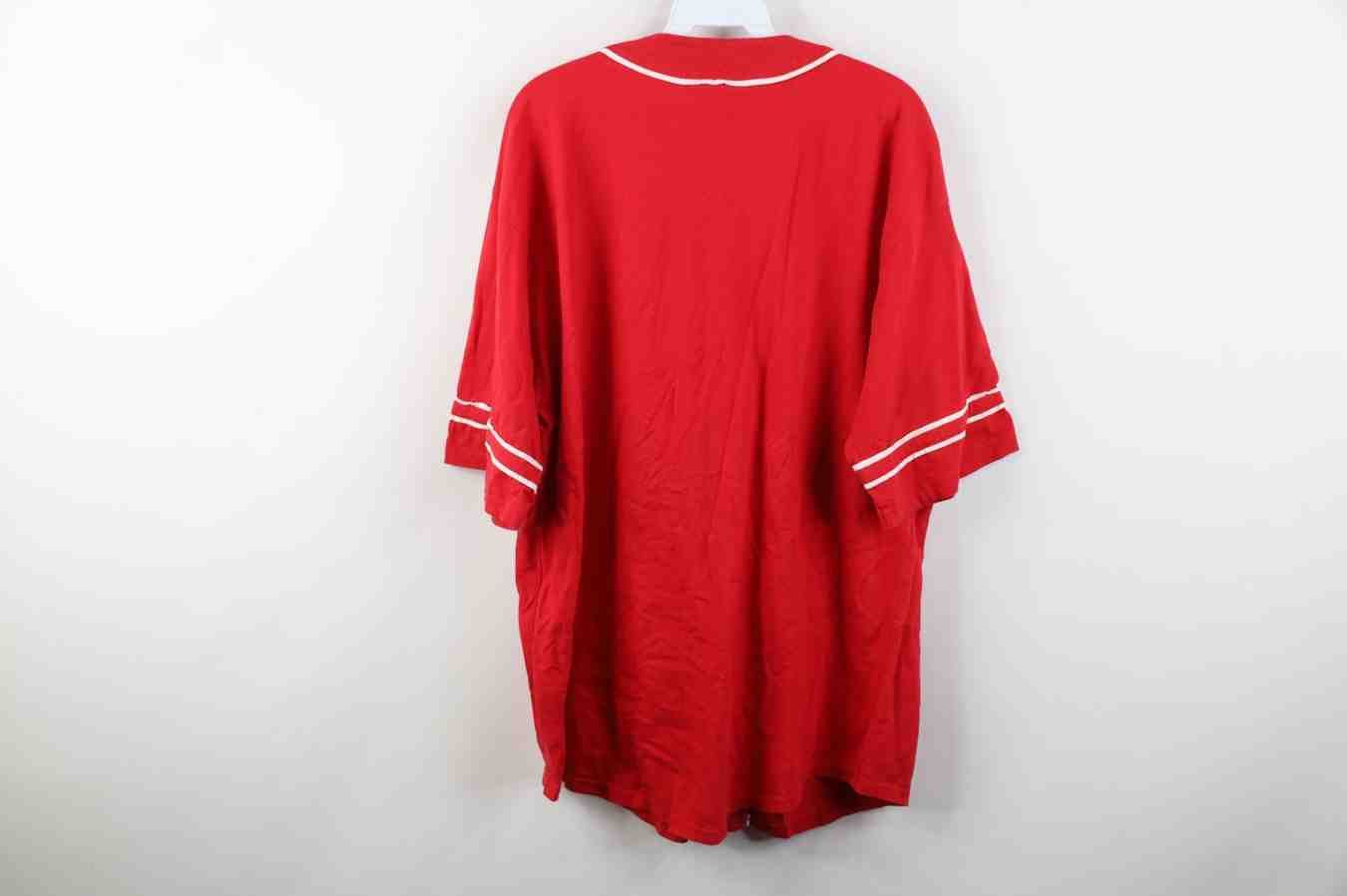 Vintage Vintage 90s Cleveland Indians Baseball Jersey Red Cotton Size US L / EU 52-54 / 3 - 9 Thumbnail
