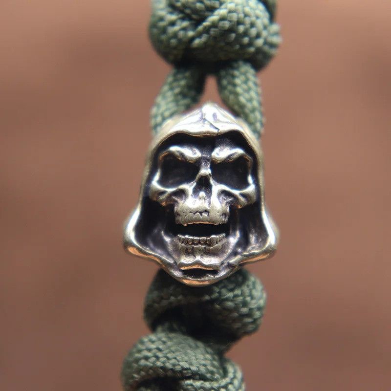 Handmade 3Pcs Grim Reaper Skull Knife Beads Paracord Bead Zipper Size ONE SIZE - 2 Thumbnail