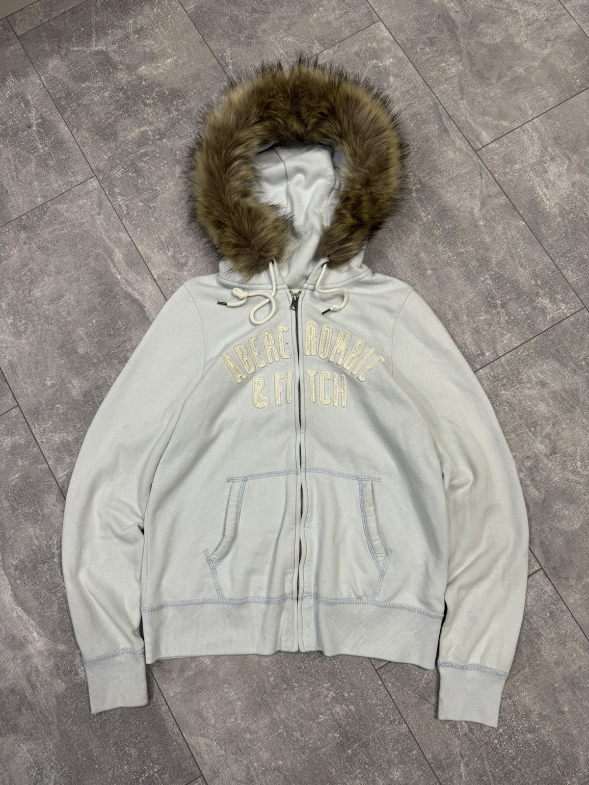 Abercrombie & Fitch Vintage Abercrombie & Fitch Fur Zip Hoodie Y2K Size US M / EU 48-50 / 2 - 1 Thumbnail