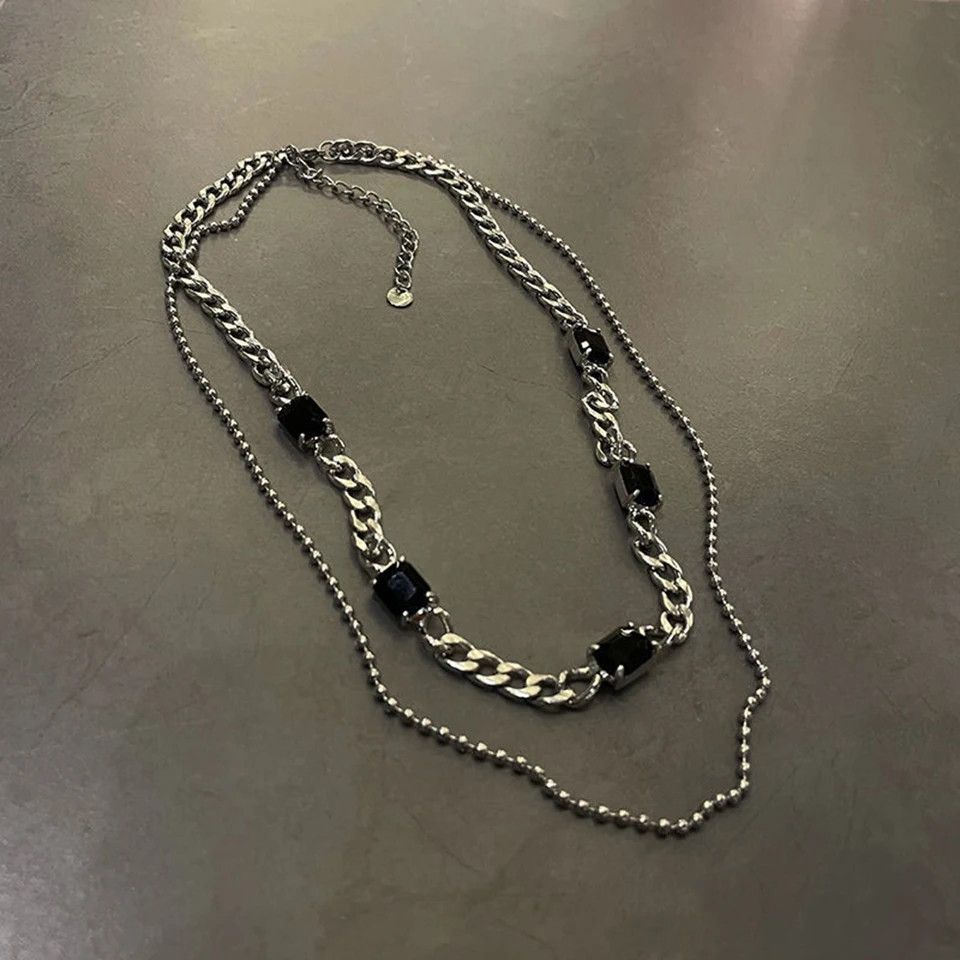 Jewelry Black Stone Necklace Chain Size ONE SIZE - 5 Thumbnail