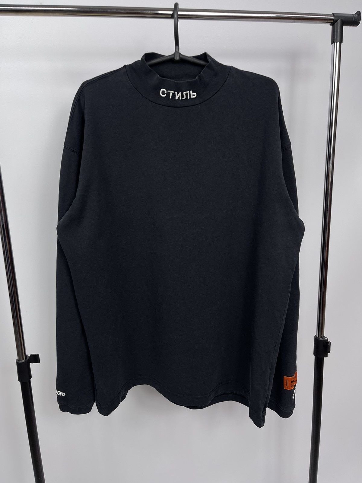 Heron Preston Heron Preston Long Sleeve Heavy Weight Mock Turtle M Black Size US M / EU 48-50 / 2 - 1 Thumbnail