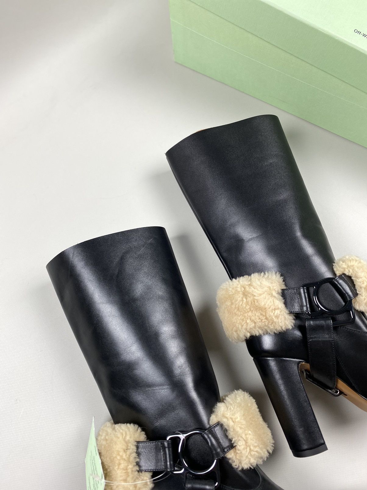 Off-White New! Off-White For Riding ladies Leather Boots Shoes Size 37 Size US 7 / IT 37 - 7 Thumbnail