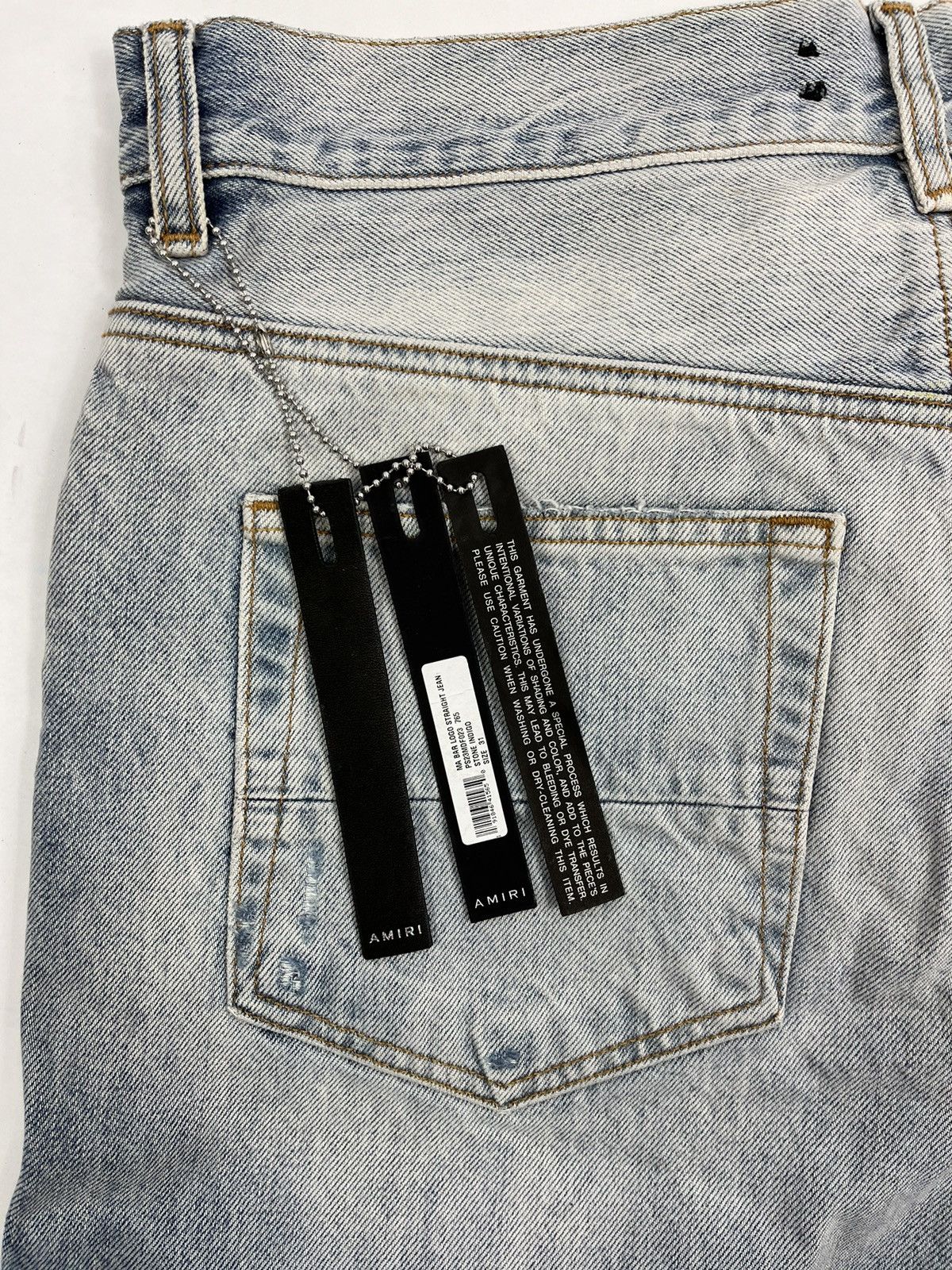 Amiri Amiri Light Blue Distressed Denim Size US 31 - 11 Thumbnail