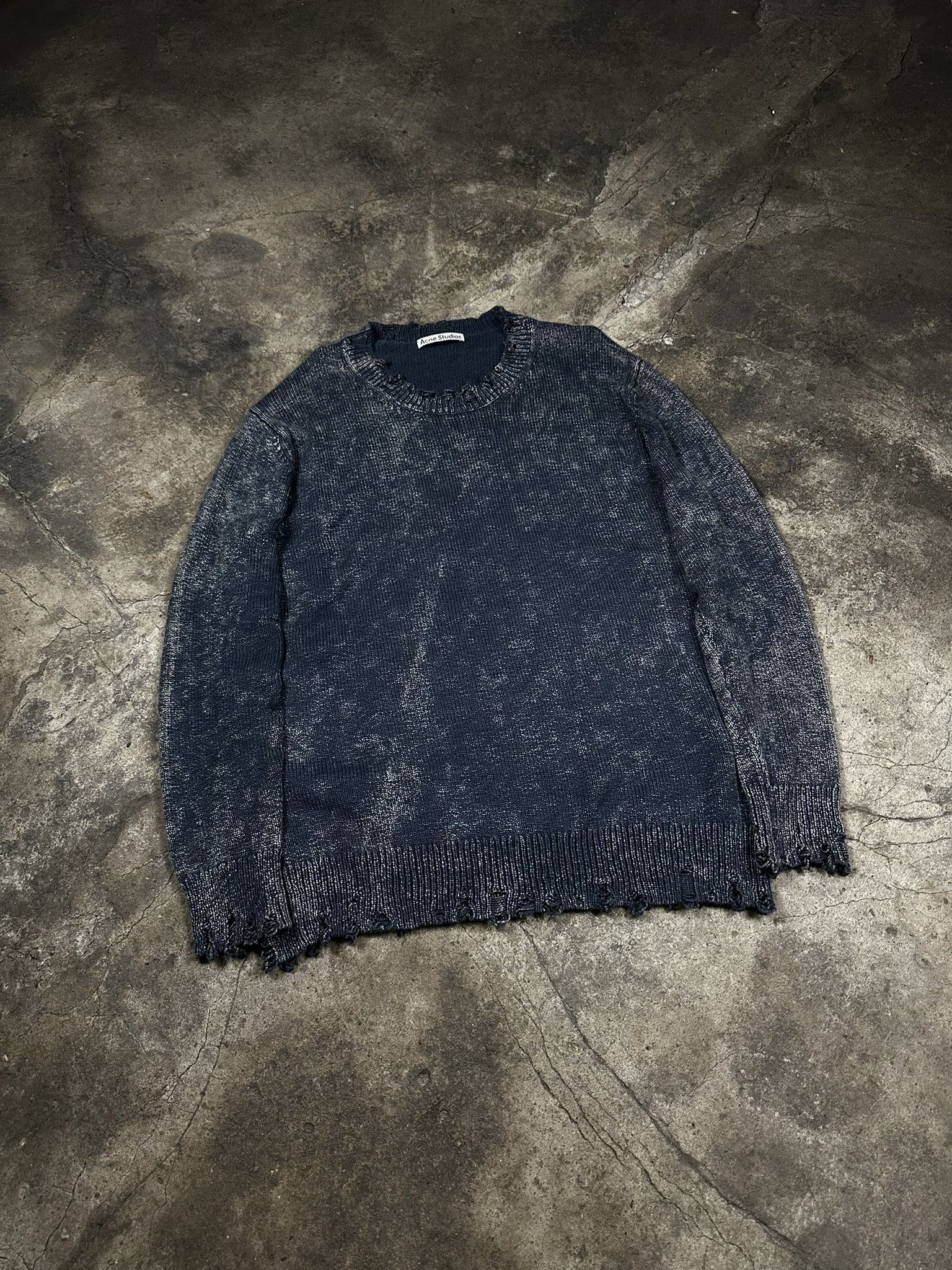 Acne Studios Acne Studios Acid Wash Distressed Knit Sweater Size US M / EU 48-50 / 2 - 1 Thumbnail