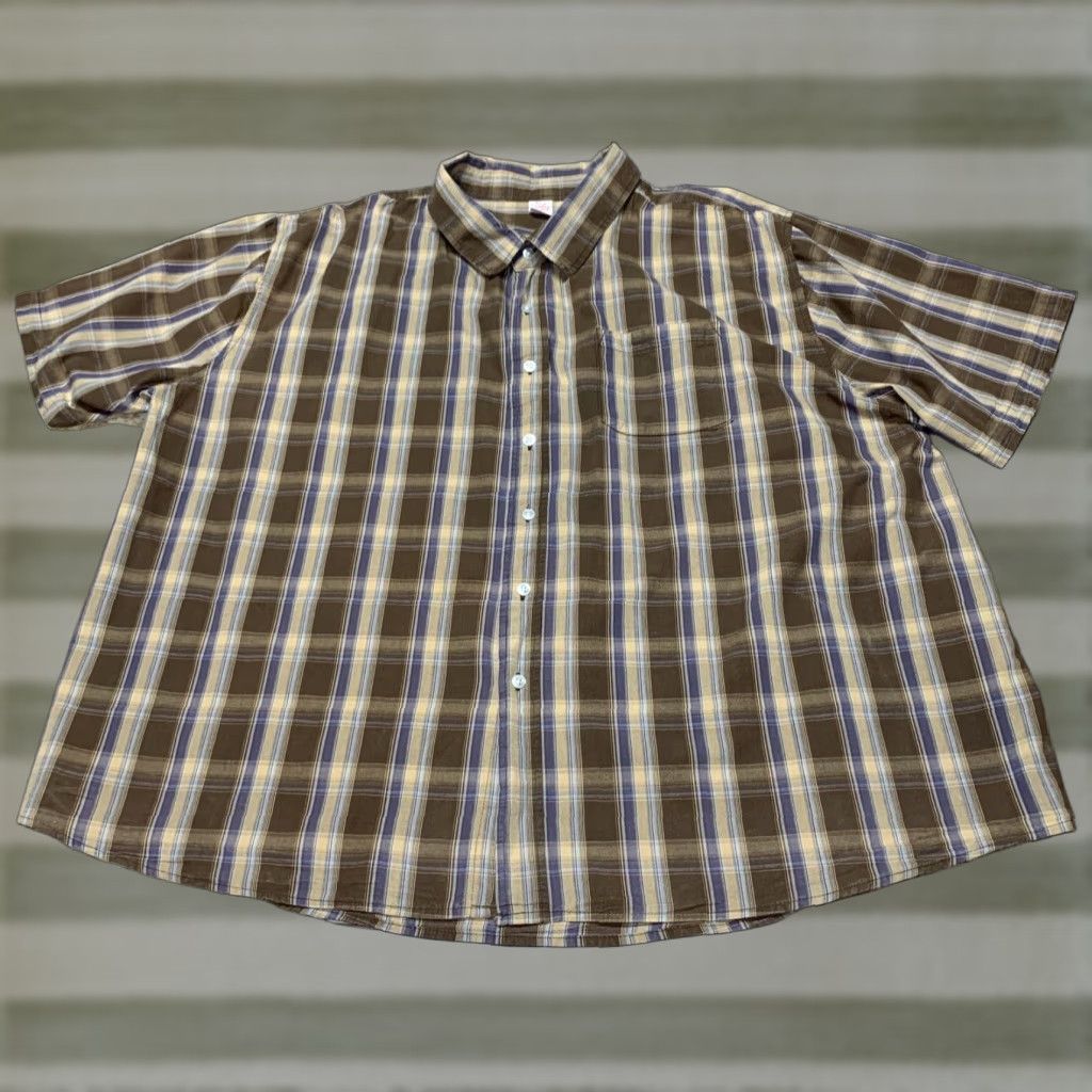 Rails Open Trails Mens Short Sleeve Shirt XXXL Brown Blue Tan Plaid Button Down Size US XXL / EU 58 / 5 - 1 Thumbnail