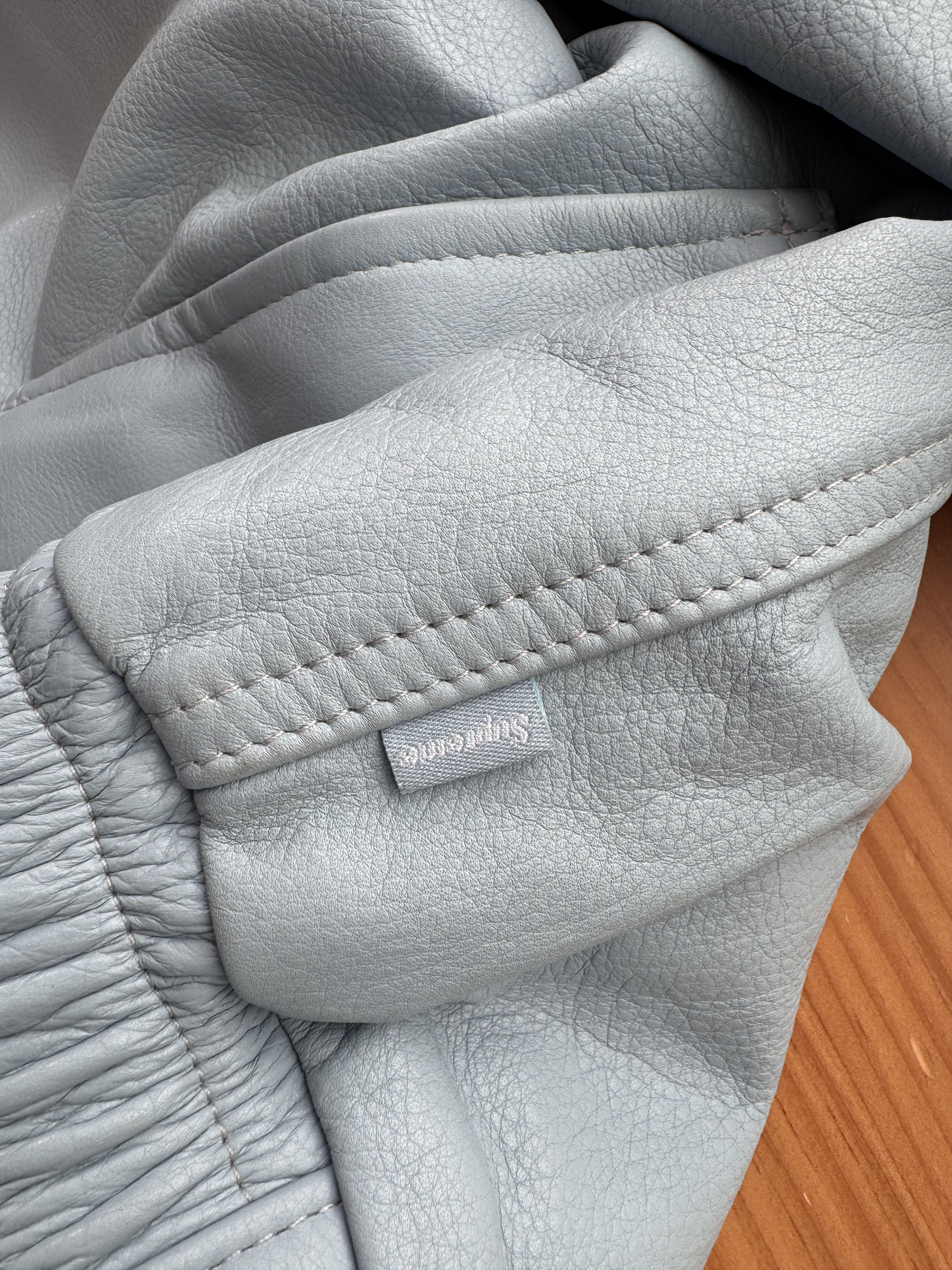 Schott × Supreme FW 2019 Supreme x Schott Blue Leather Bomber Jacket Size US XL / EU 56 / 4 - 12 Thumbnail