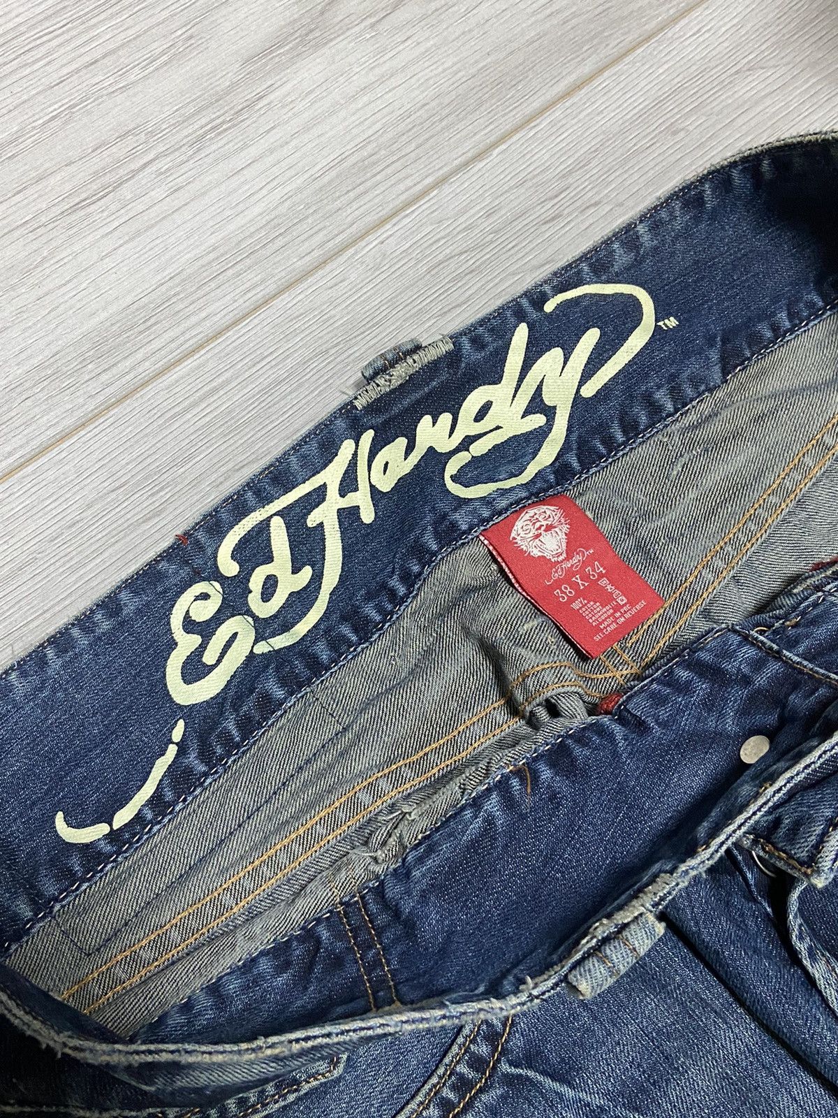 Ed Hardy Ed Hardy 🐯 tiger vintage big embro logo jeans Size US 36 / EU 52 - 10 Thumbnail