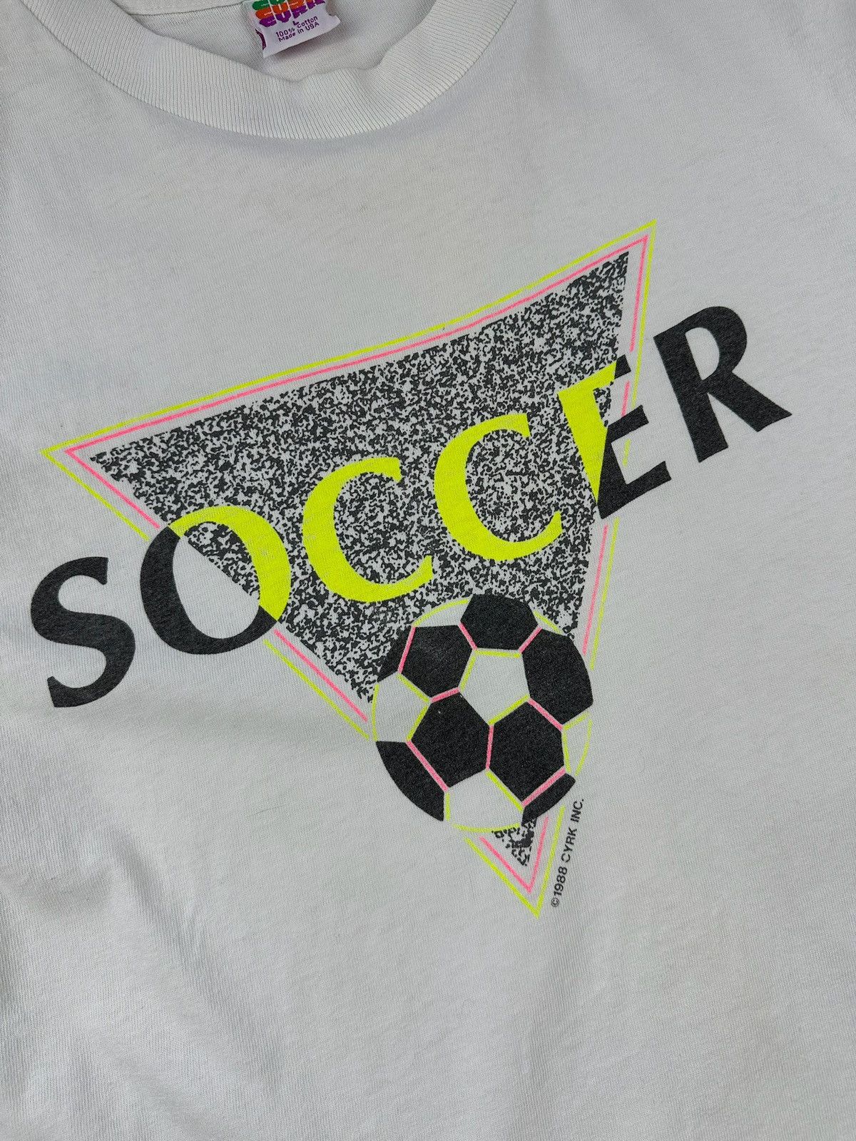 Vintage Vintage Soccer Graphic Tee Football 90s acid jersey techno Size US L / EU 52-54 / 3 - 4 Thumbnail