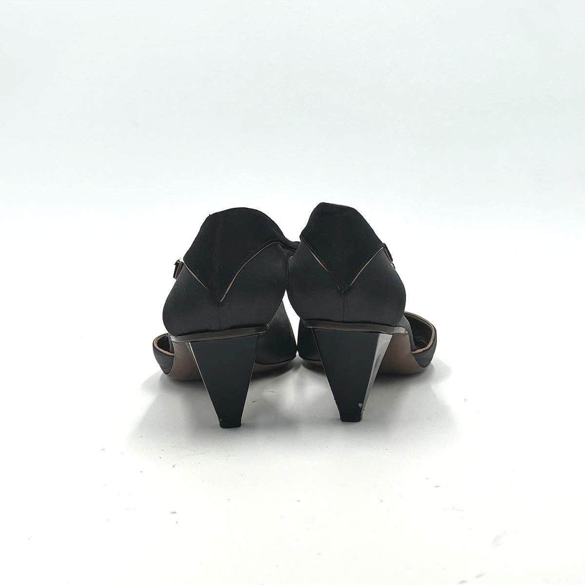 Marni MARNI Satin Peep-Toe Pumps Architectural Heel Size 9W Size US 9 / IT 39 - 7 Thumbnail