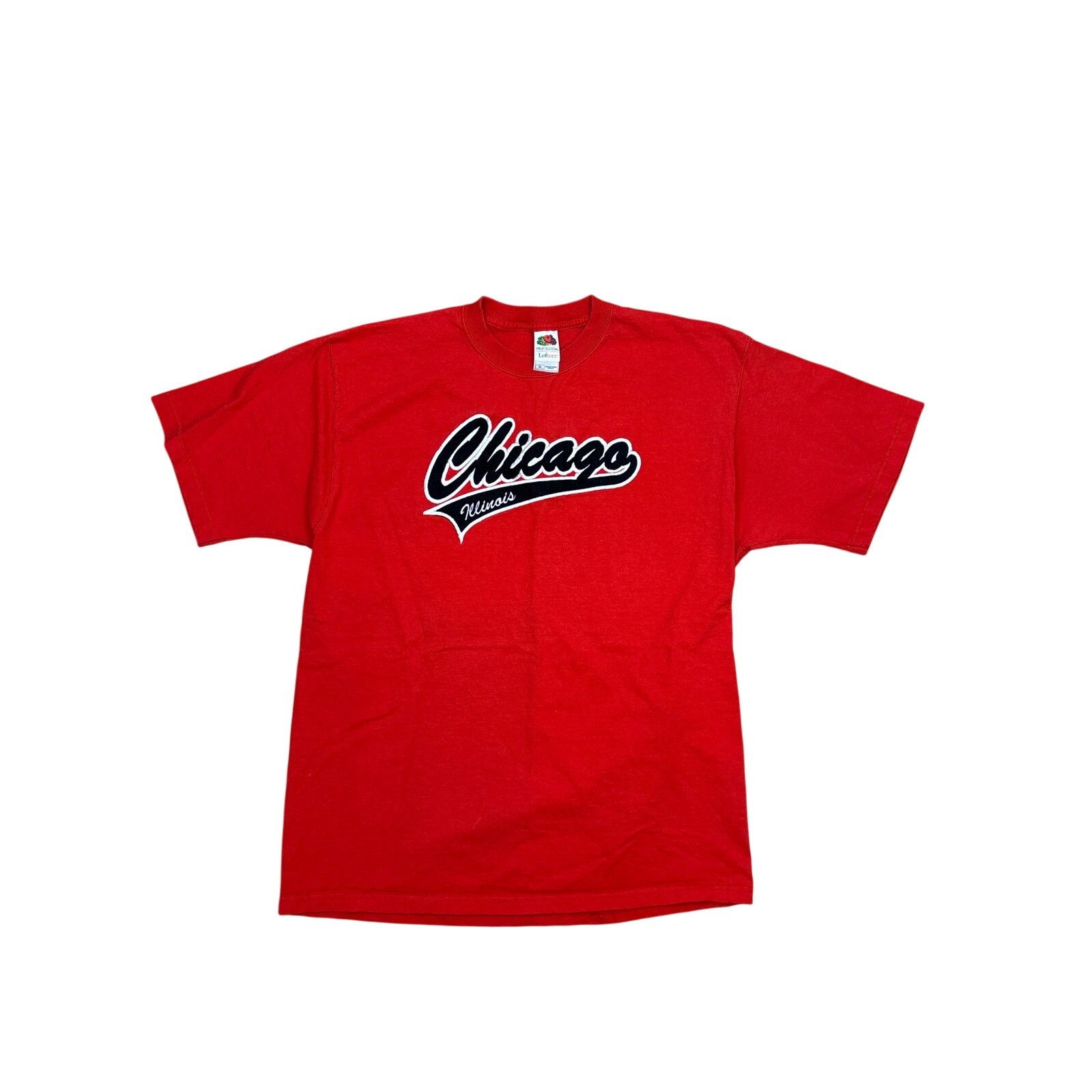 Fruit Of The Loom Vintage 90s Chicago Illinois embroidered XL shirt red Size US XL / EU 56 / 4 - 1 Thumbnail