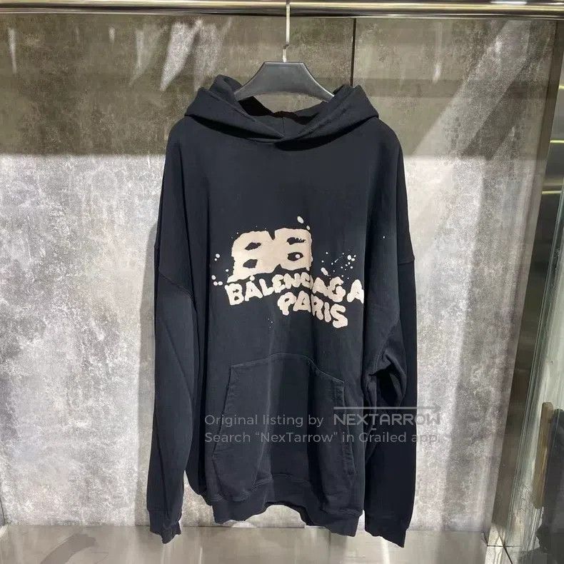 Balenciaga Balenciaga Double B graffiti hoodie Size US XXS / EU 40 - 1 Thumbnail