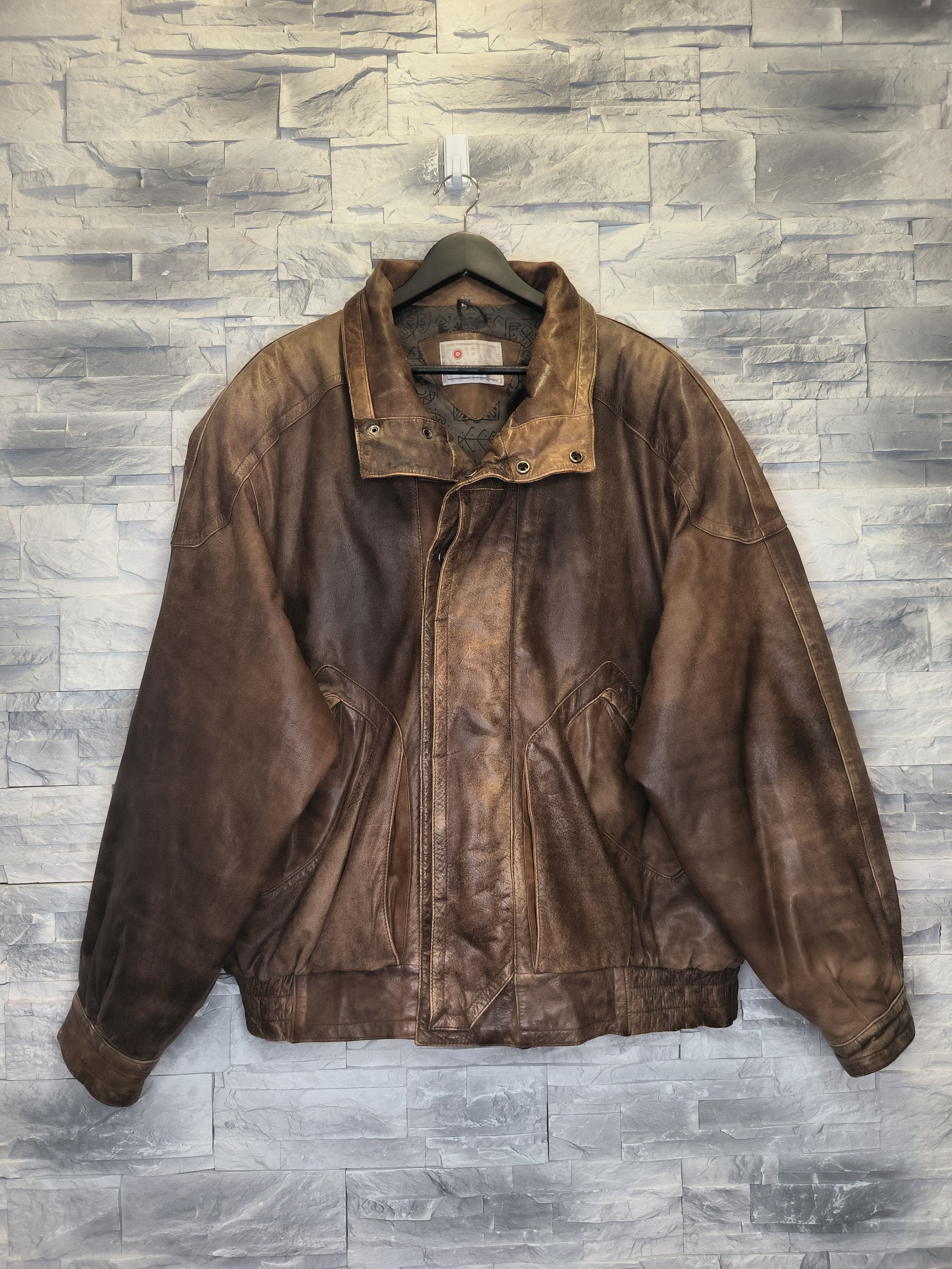 Other Vintage Leather Jacket Bomber Brown Korea Made Size US XL / EU 56 / 4 - 1 Thumbnail