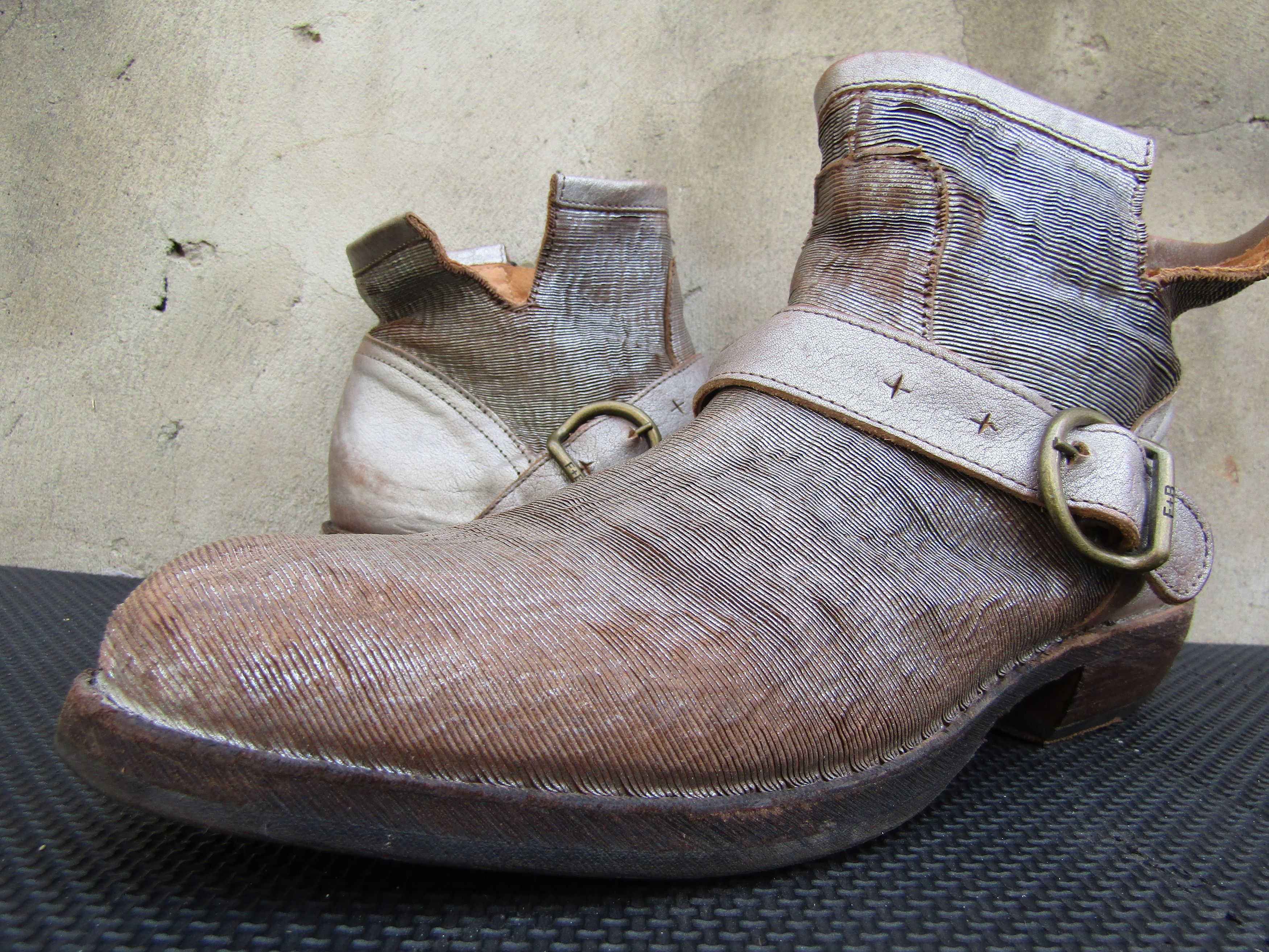 Fiorentini + Baker Silver Eternity Ankle Leather Cuban Heel