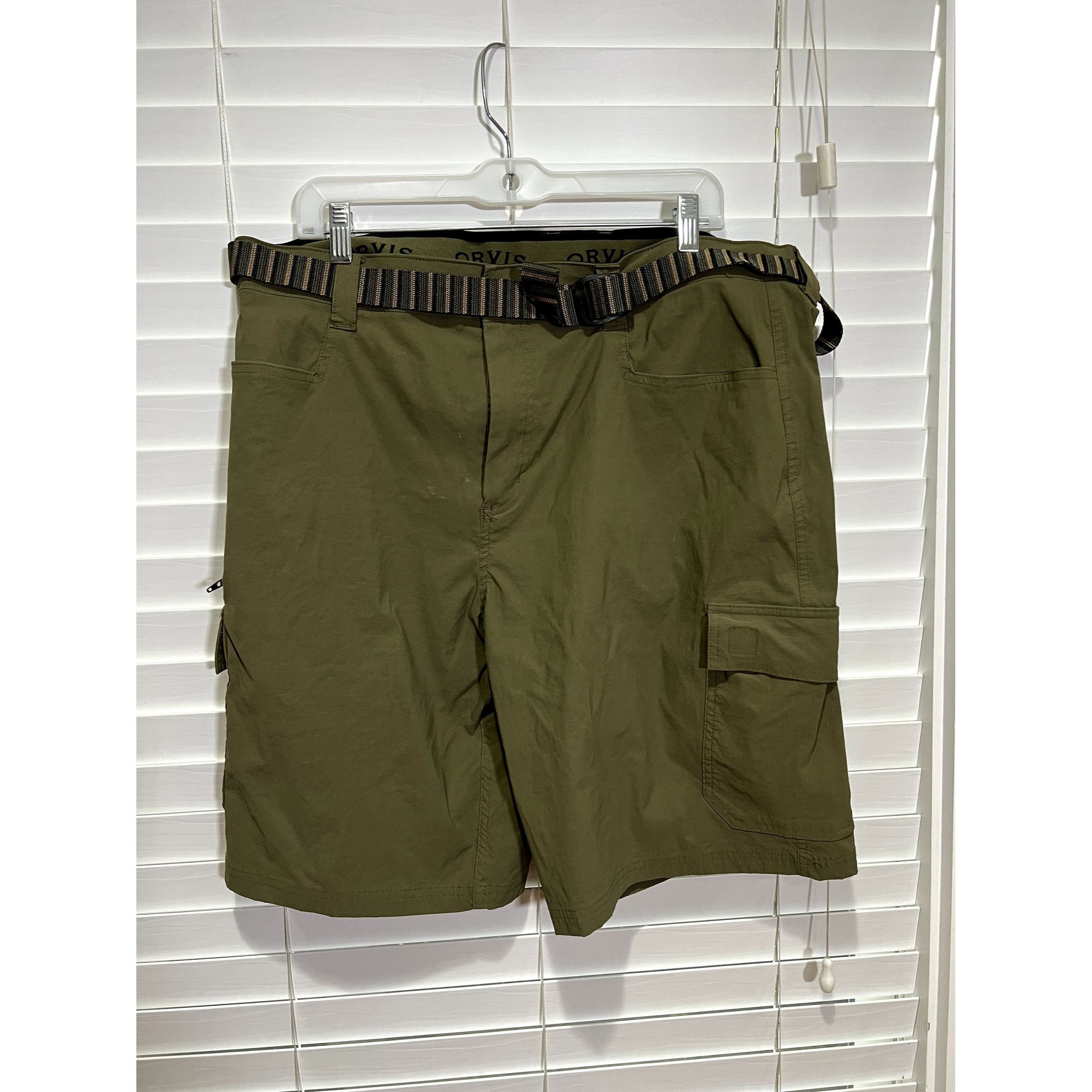 Orvis Belted Nylon Mens Shorts Size 38 Bottoms