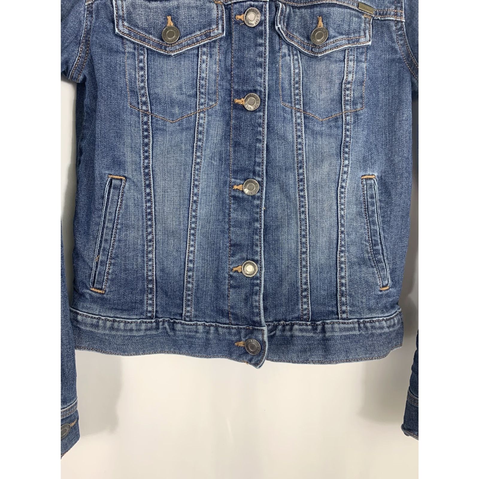 Eddie Bauer VINTAGE Eddie Bauer Button Down Jean Jacket Womens XS Denim Blue Collared Size 26" / US 2 / IT 38 - 4 Thumbnail