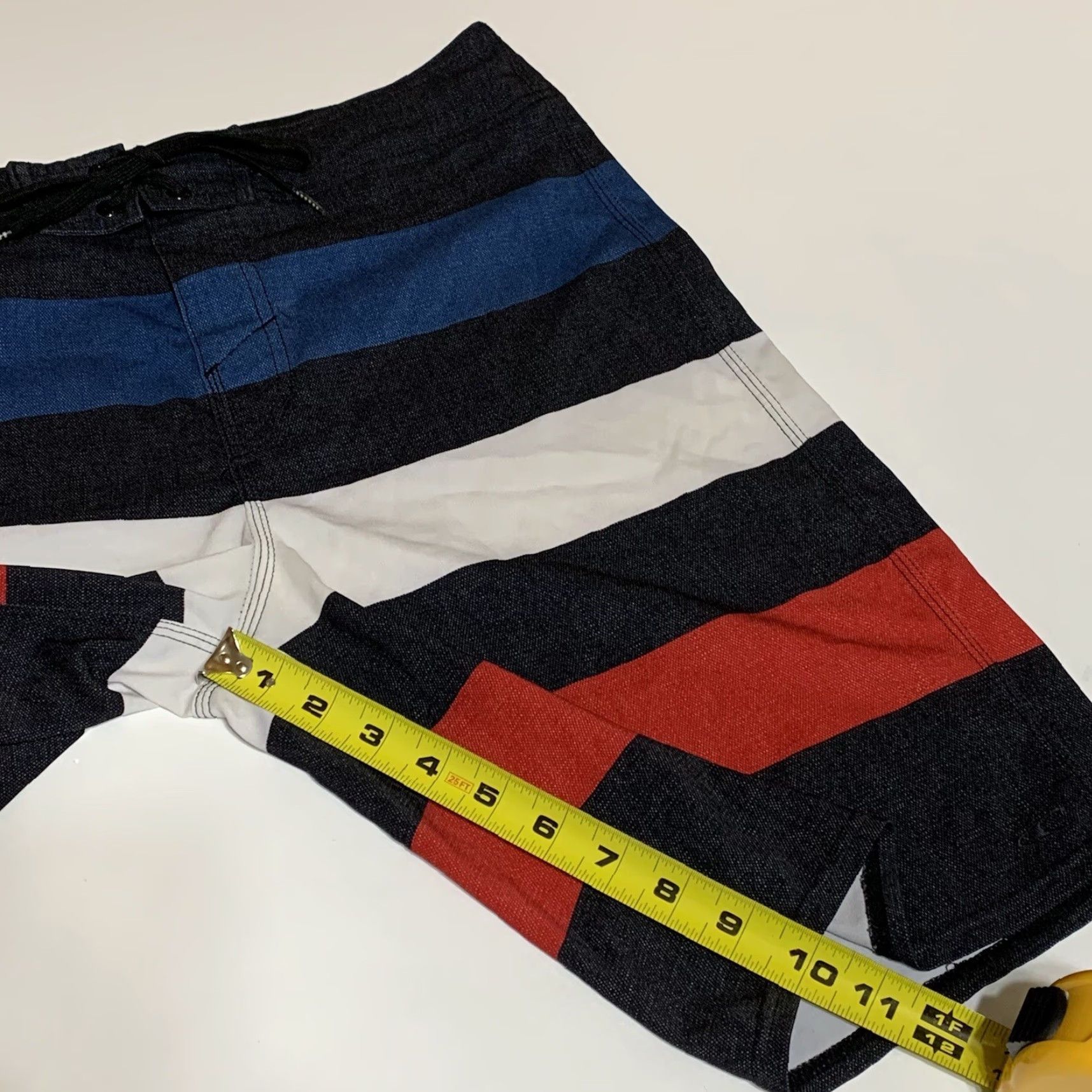 O'Neill O’NEILL Boardshorts Swim Bottoms Striped Multicolor Red White Blue Black 31 Men Size US 31 - 4 Thumbnail
