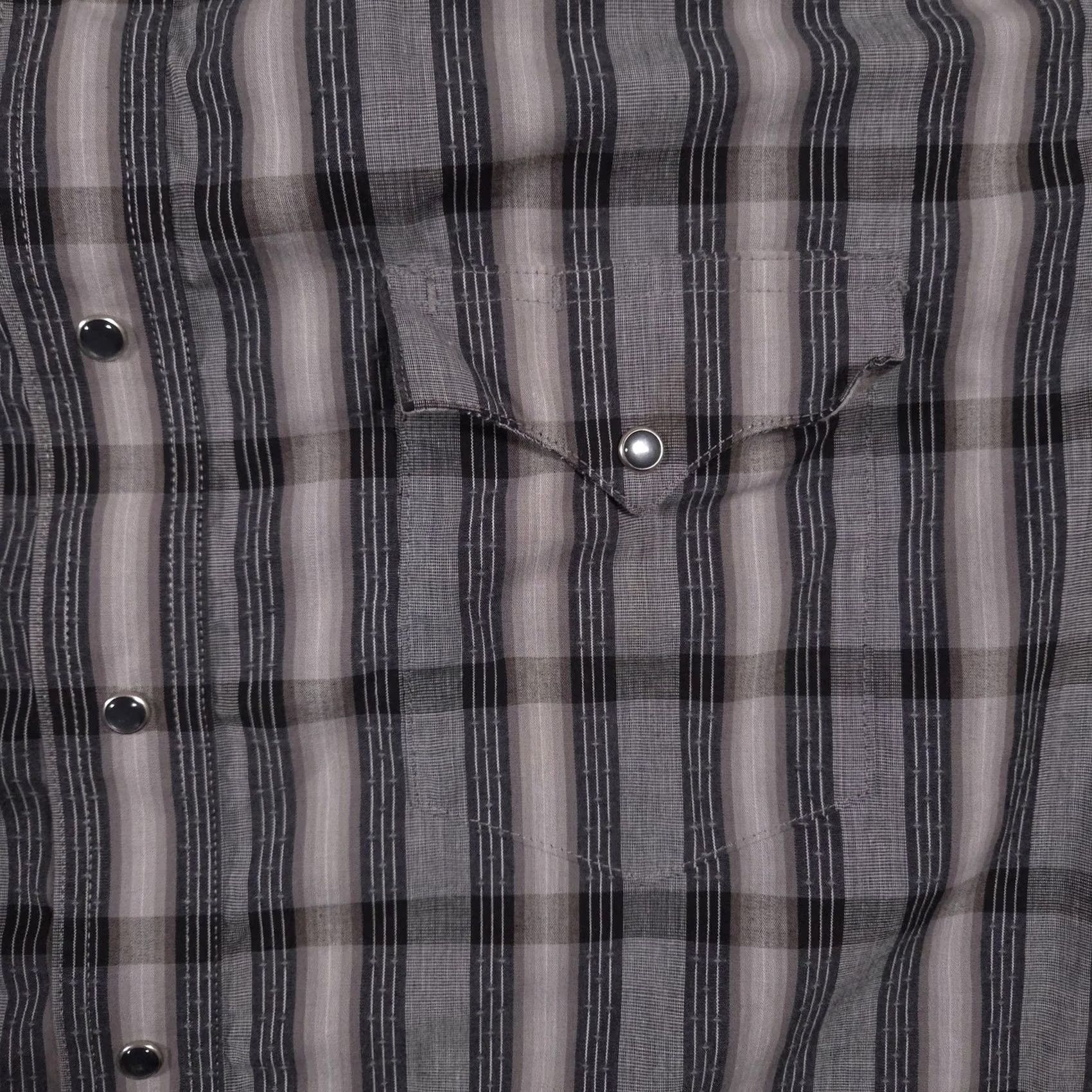 Wrangler Wrangler Shirt Mens Large Gray Black Plaid Western Snap Pearl Pockets Cowboy Size US L / EU 52-54 / 3 - 4 Thumbnail