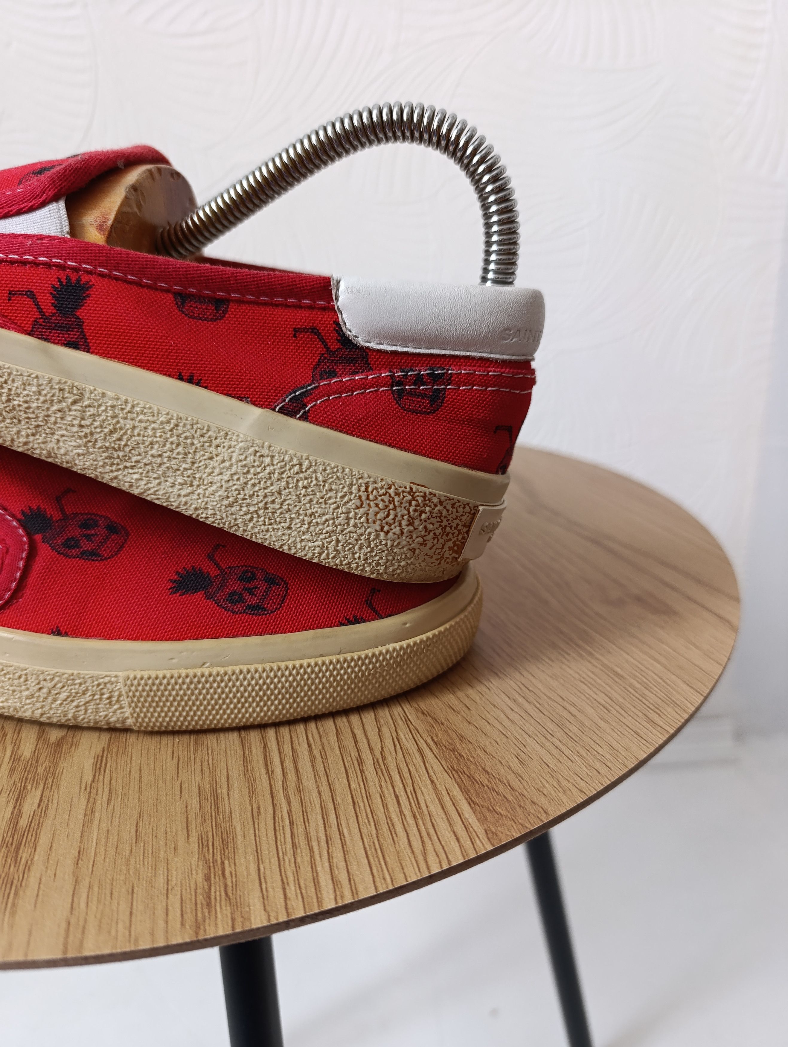 Saint Laurent Paris SAINT LAURENT RED SKULL PINEAPPLE SLIP-ON SNEAKERS Size US 7.5 / IT 37.5 - 4 Thumbnail