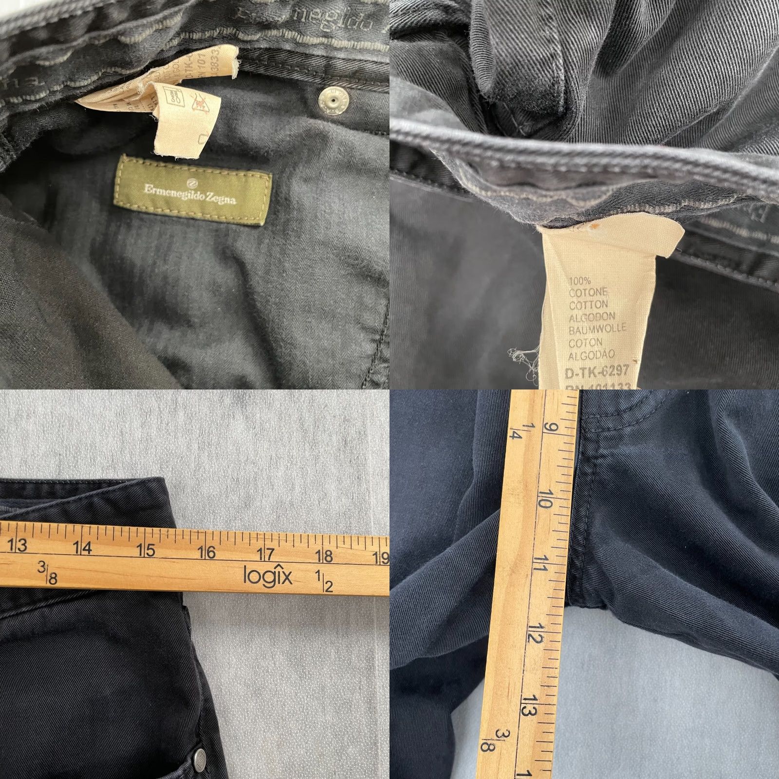 Ermenegildo Zegna Ermenegildo Zegna Jeans Adult 32 Black Denim 5-Pocket Logo Zipper Zegna City Mens Size US 32 / EU 48 - 8 Thumbnail