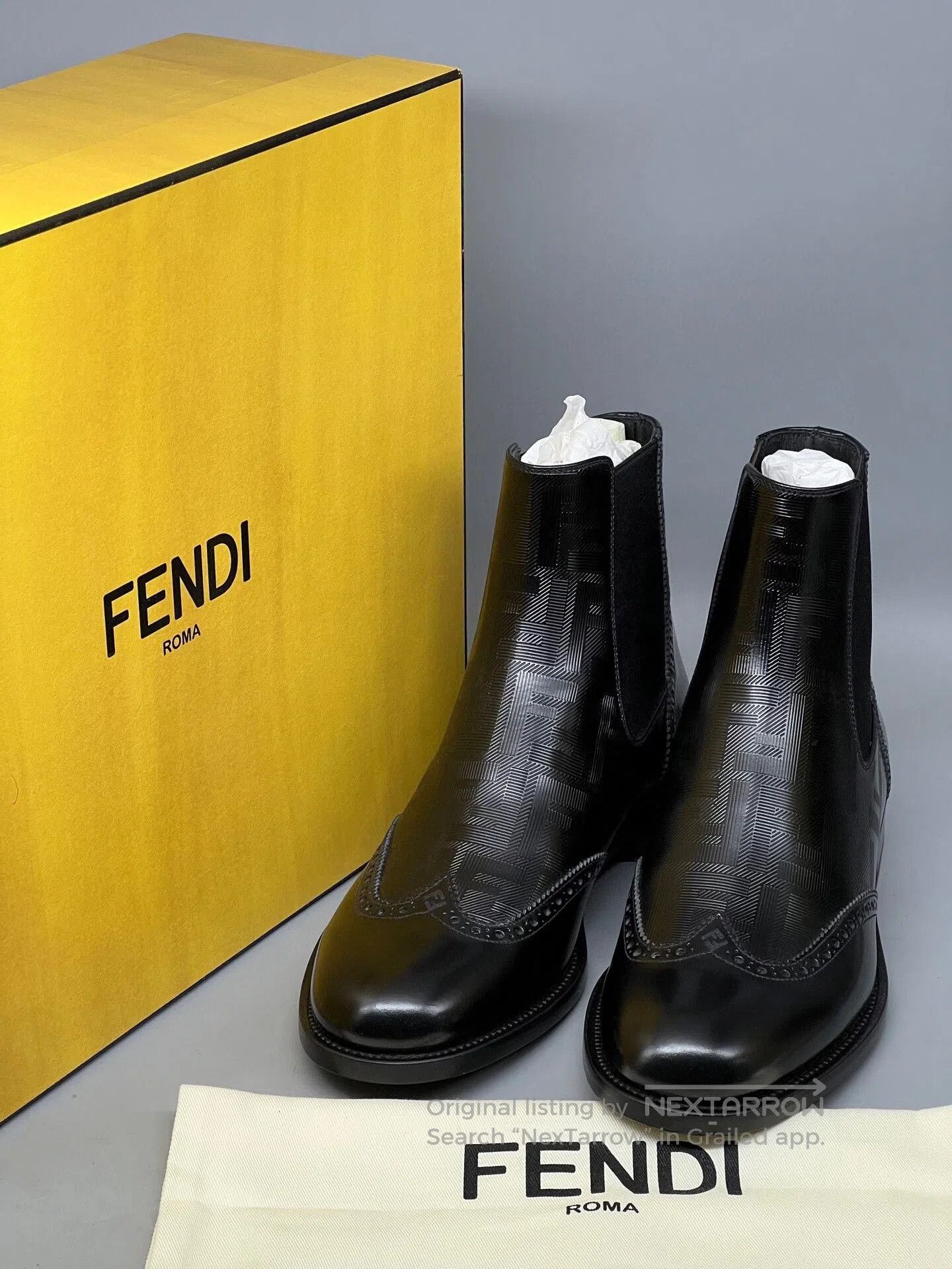 Fendi fendi black leather chelsea boots for men. Size US 7 / EU 40 - 1 Thumbnail