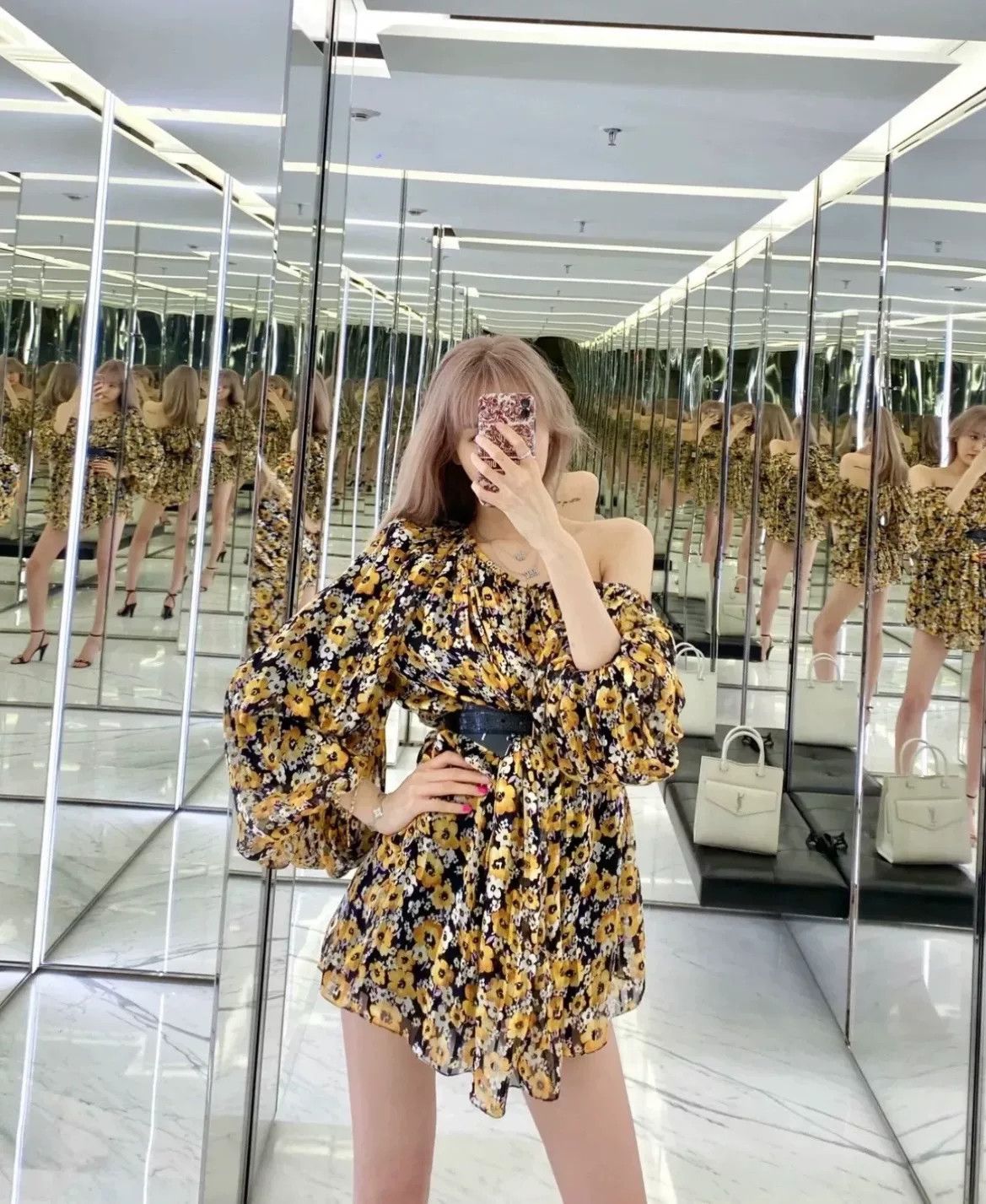 Saint Laurent Paris Saint Laurent Silk Floral Print Dress Size XXS / US 00 / IT 34 - 1 Thumbnail