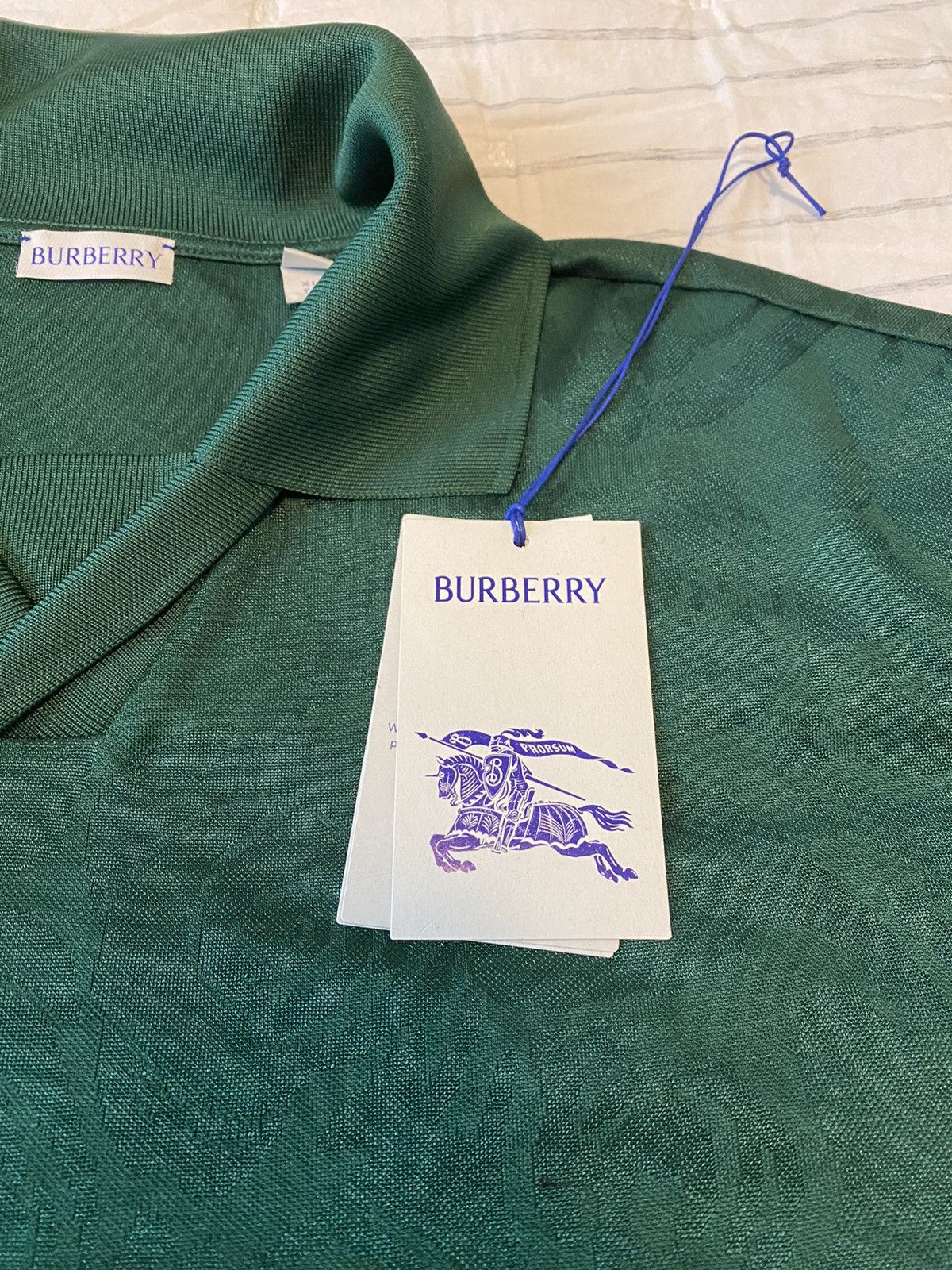 Burberry Burberry Tonal Rose Jacquard Polo Shirt XL Size US XL / EU 56 / 4 - 9 Thumbnail