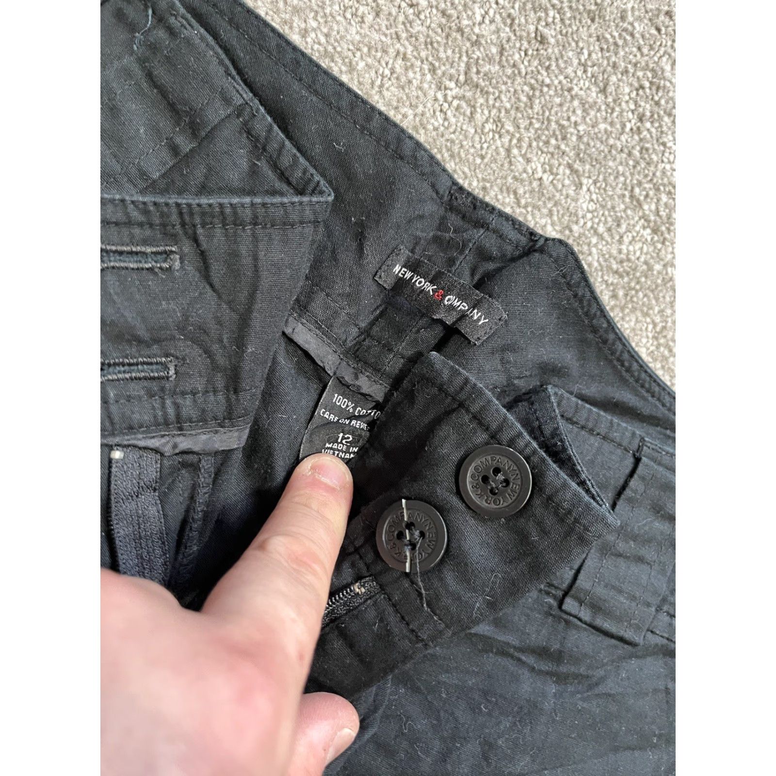 Vintage New York & Company Pants Cargo Pants Womens 12 Black Cotton Size 34" / US 12 / IT 48 - 5 Thumbnail