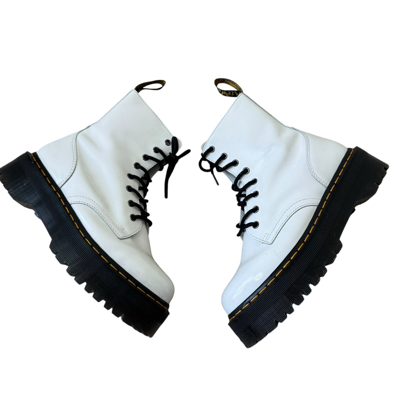 Dr. Martens DR. MARTENS Jadon Platform Boot White Smooth Leather W10/M9 Size US 10 / IT 40 - 8 Thumbnail