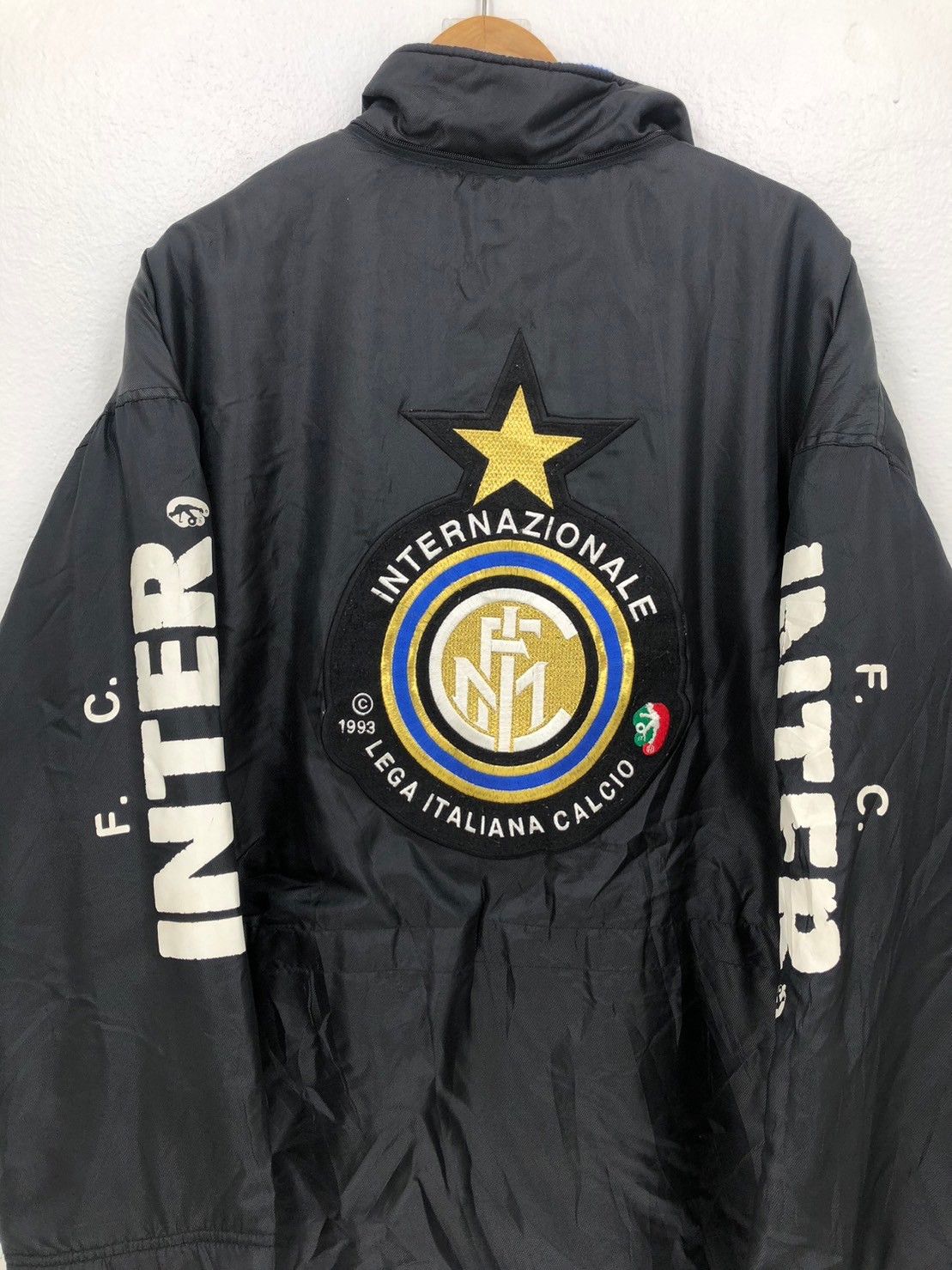 image of Vintage 90's Inter Milan Soccer Football Jacket in Black, Men's (Size 2XL)