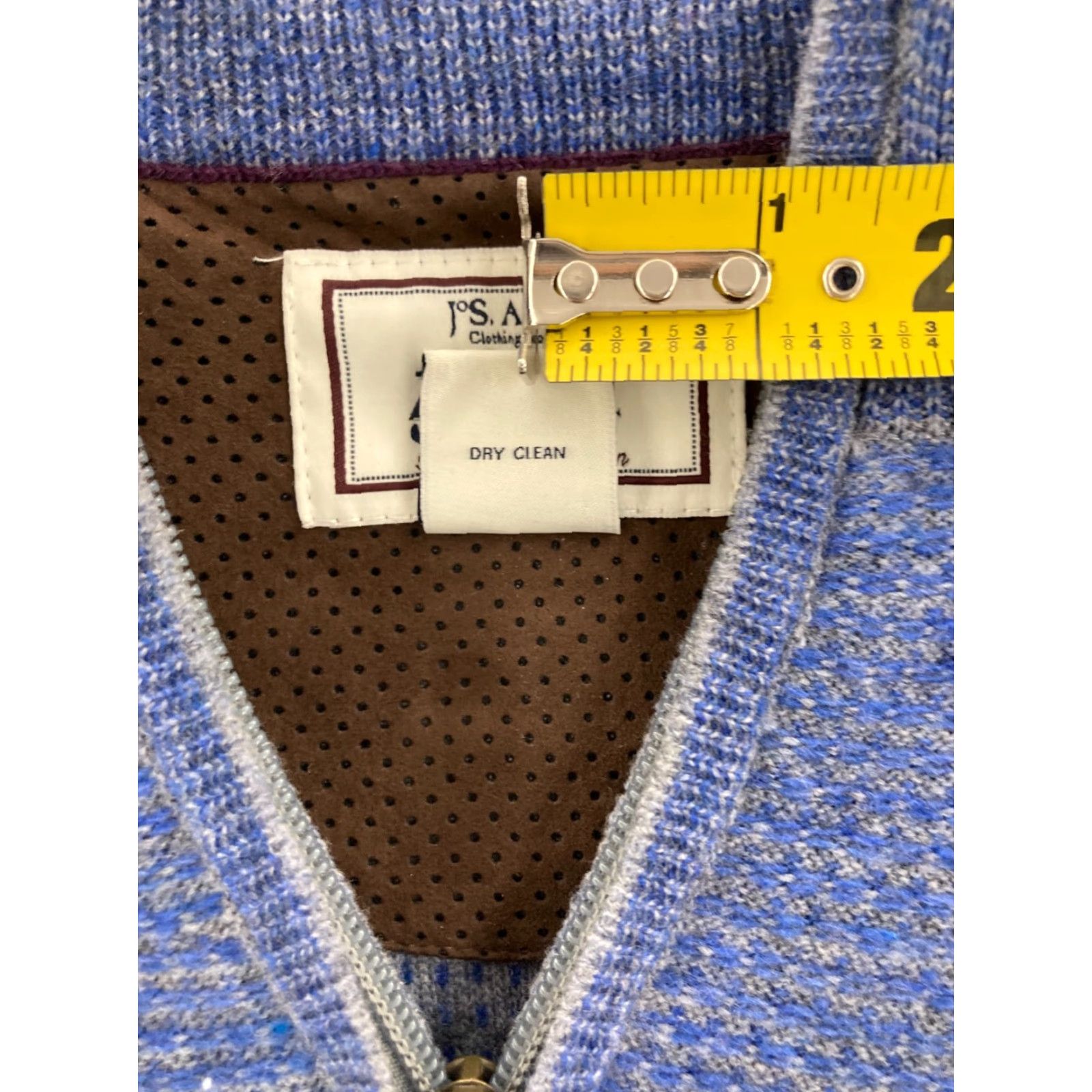 Jos. A. Bank JOS A BANK Wool Sweater Mens XL Blue 1/4 Zip Long Sleeve Pullover Size US XL / EU 56 / 4 - 5 Thumbnail