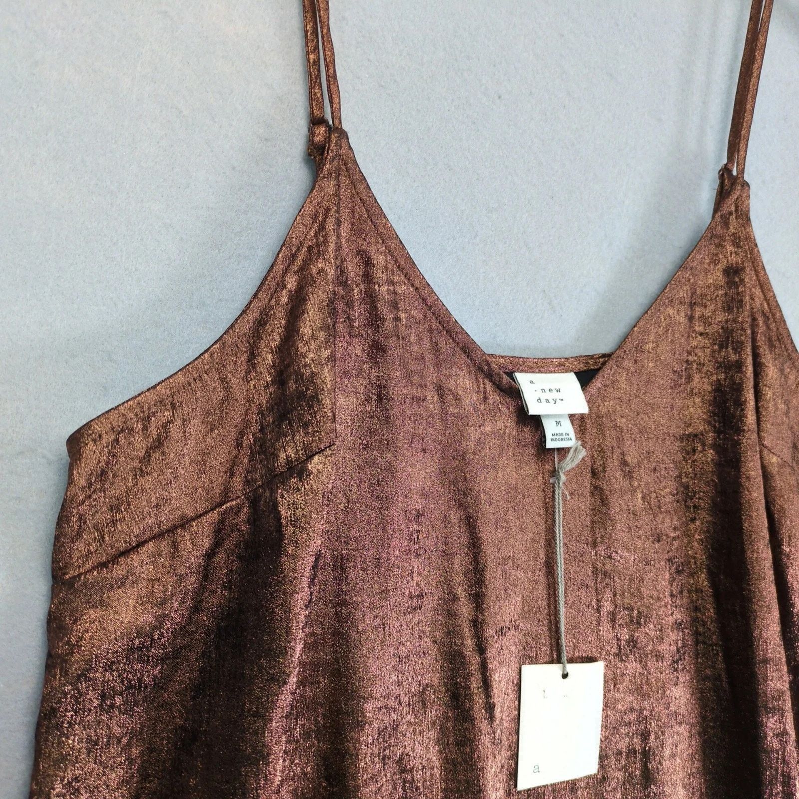 Other NWT A New Day Copper Metallic Mini Slip Dress Sz M Grunge Size XL / US 12-14 / IT 48-50 - 7 Thumbnail